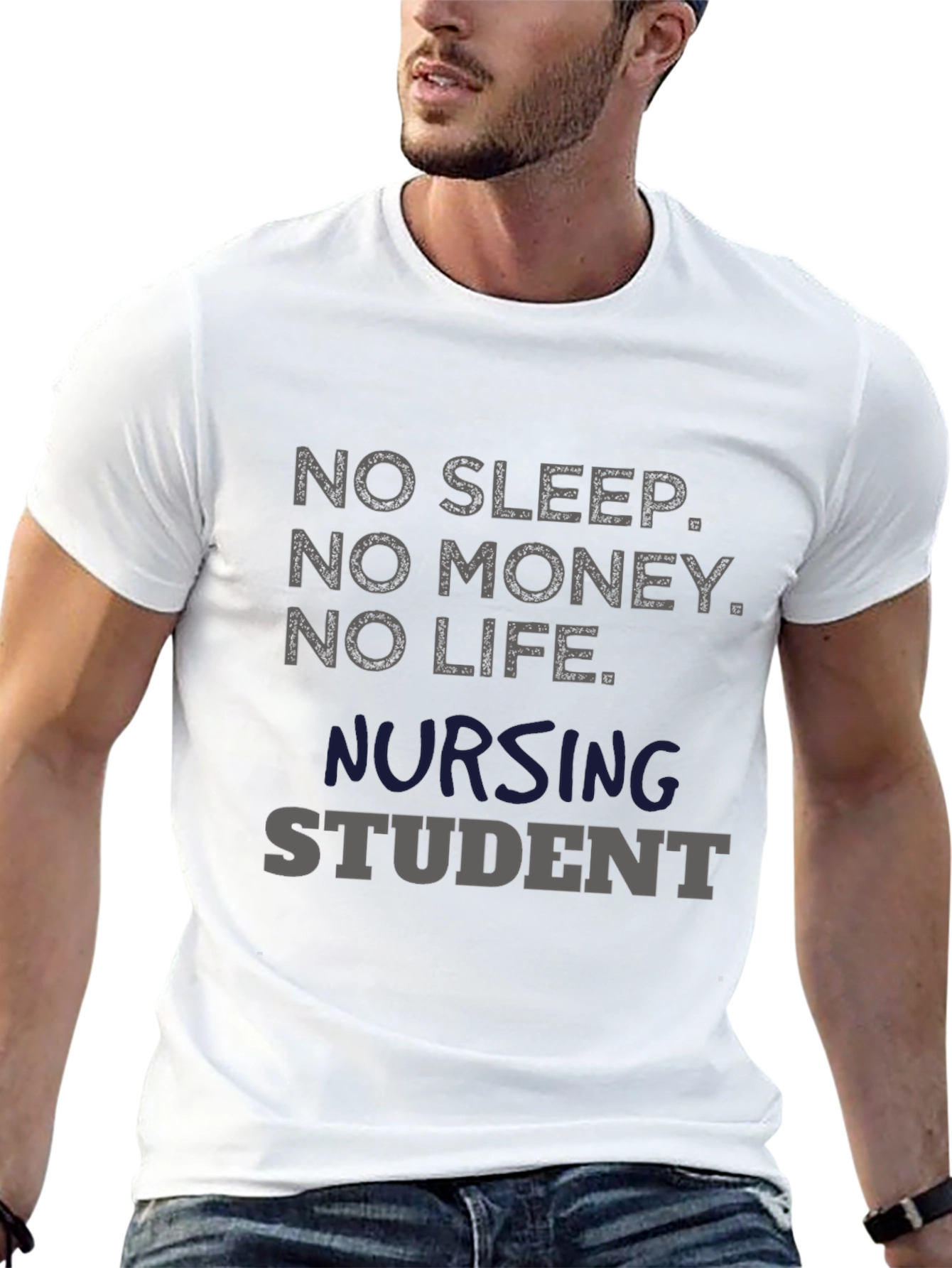 Black No Sleep Nursing Student T-Shirt - Black view 13