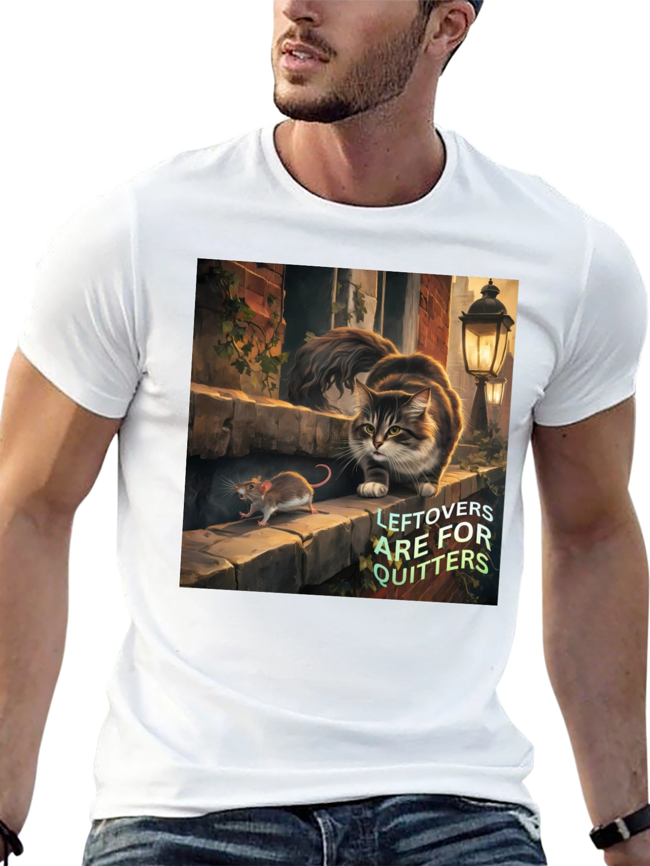 Black Cat & Mouse "Leftovers Are for Quitters" Graphic Tee view 13