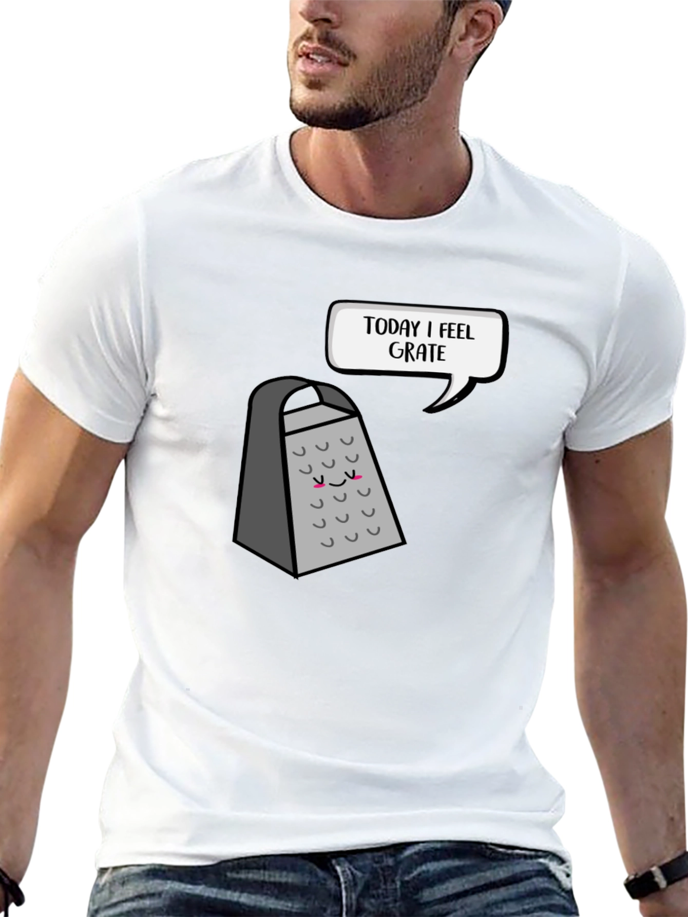 Black Funny Grater T-Shirt: Today I Feel Grate view 13