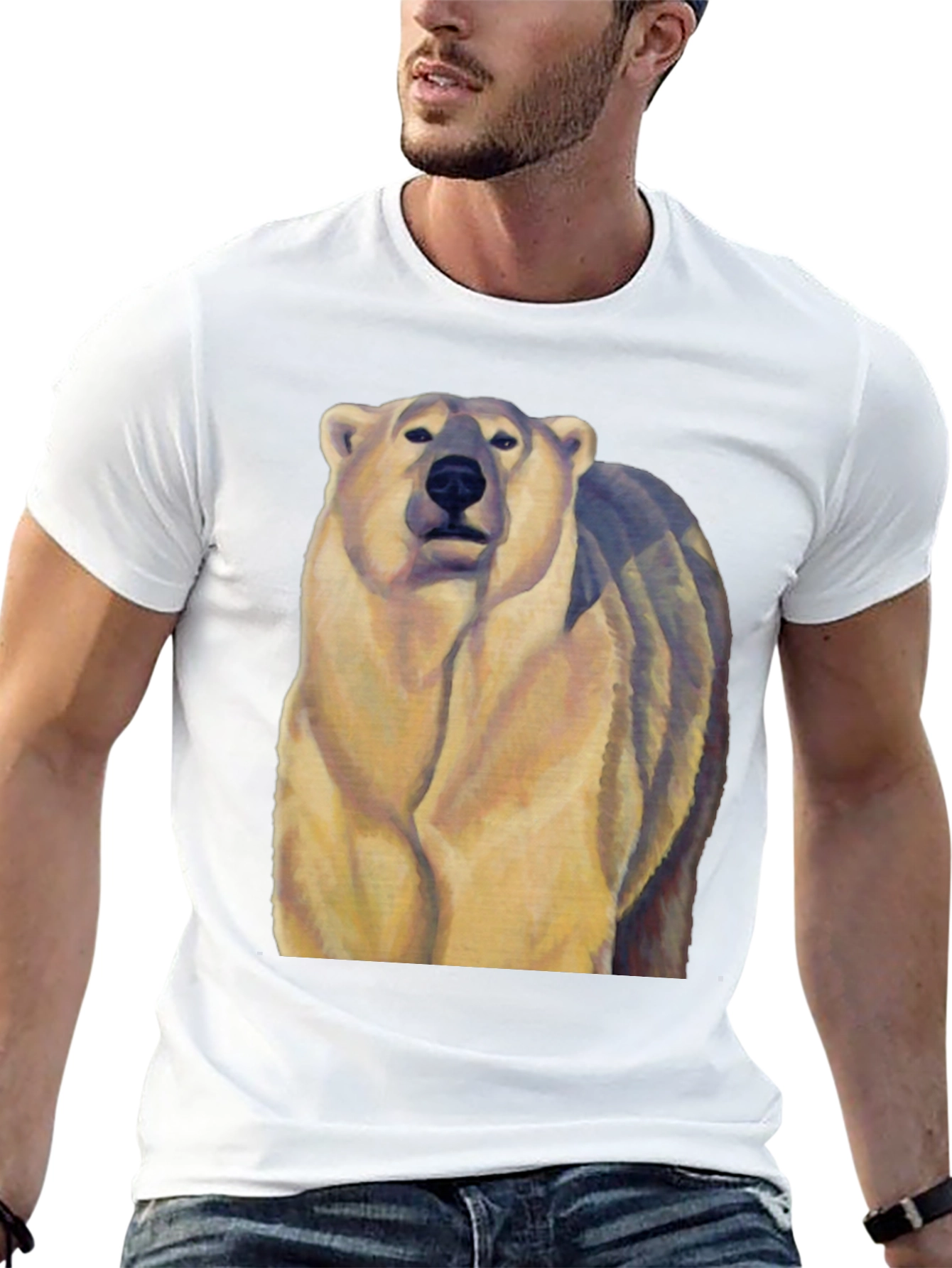 Black Polar Bear Graphic Tee - Black Cotton Blend view 13