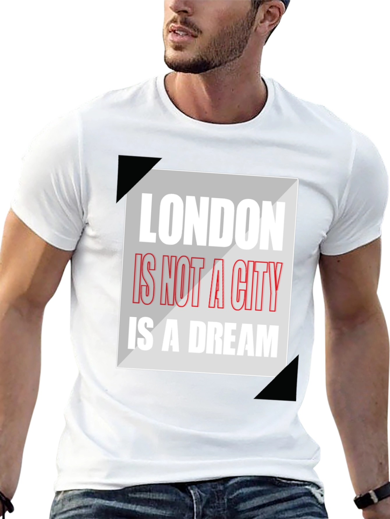 Black London Dream Graphic Tee - Men's Black T-Shirt view 13