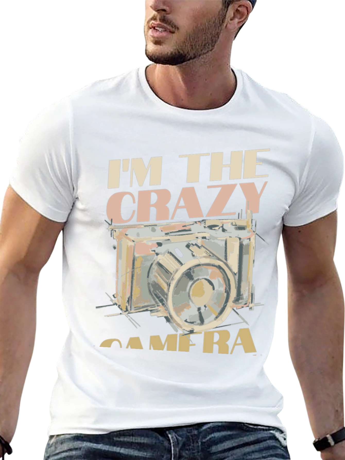 Black Crazy Camera Graphic Tee - Black Short Sleeve T-Shirt view 13