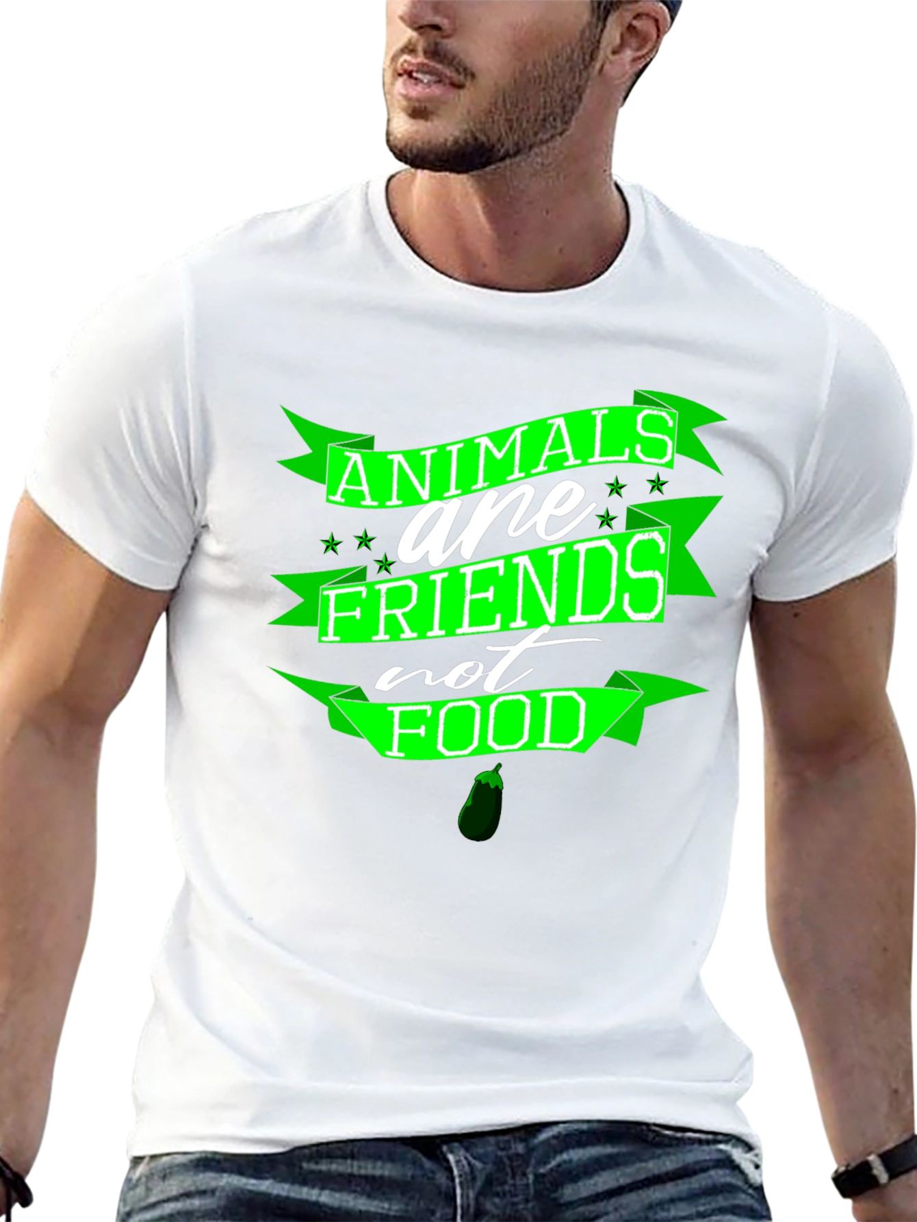 Black Animals are Friends T-Shirt - Vegan Friendly view 13