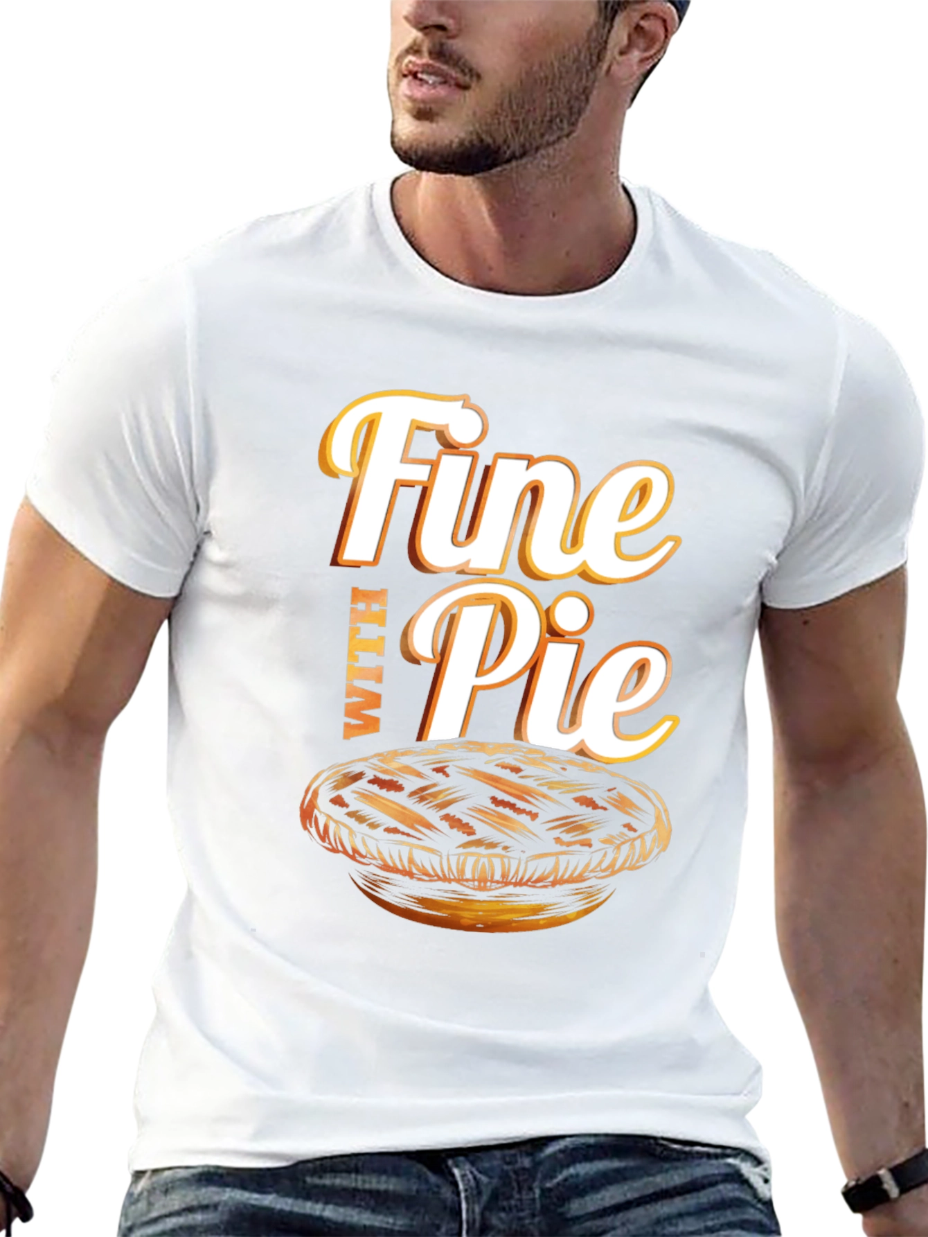 Black Fine With Pie Graphic T-Shirt view 13