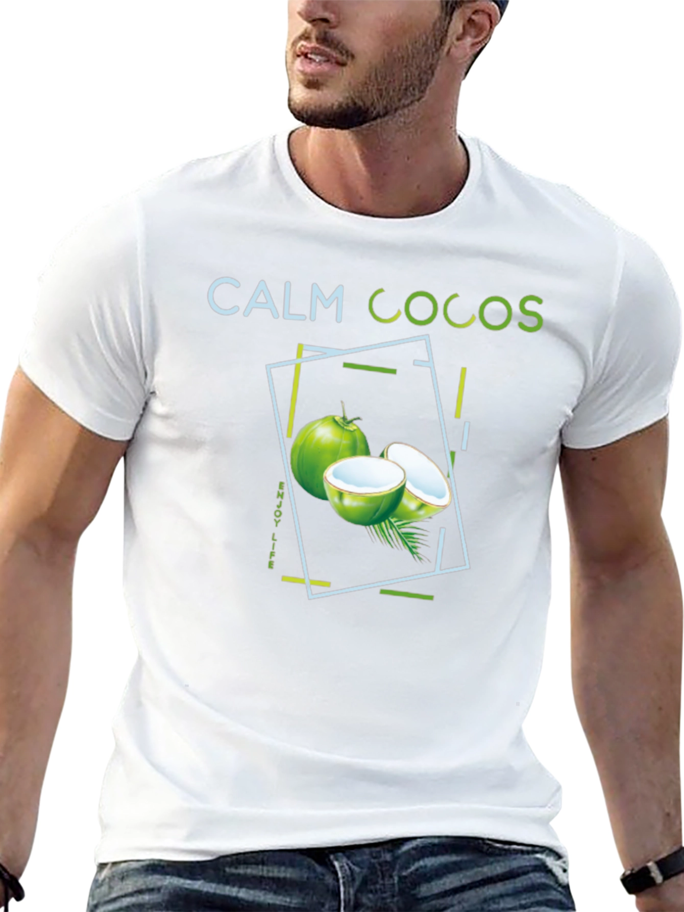 Calm Cocos Graphic Tee - Tropical Vibe Shirt - 13
