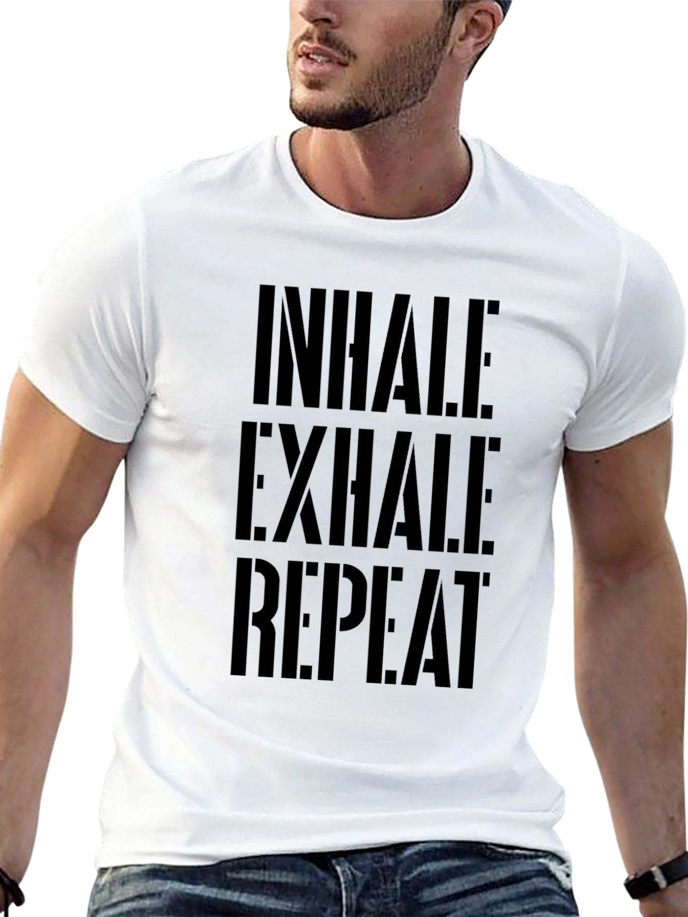 Black Inhale Exhale Repeat Black Graphic Tee view 13