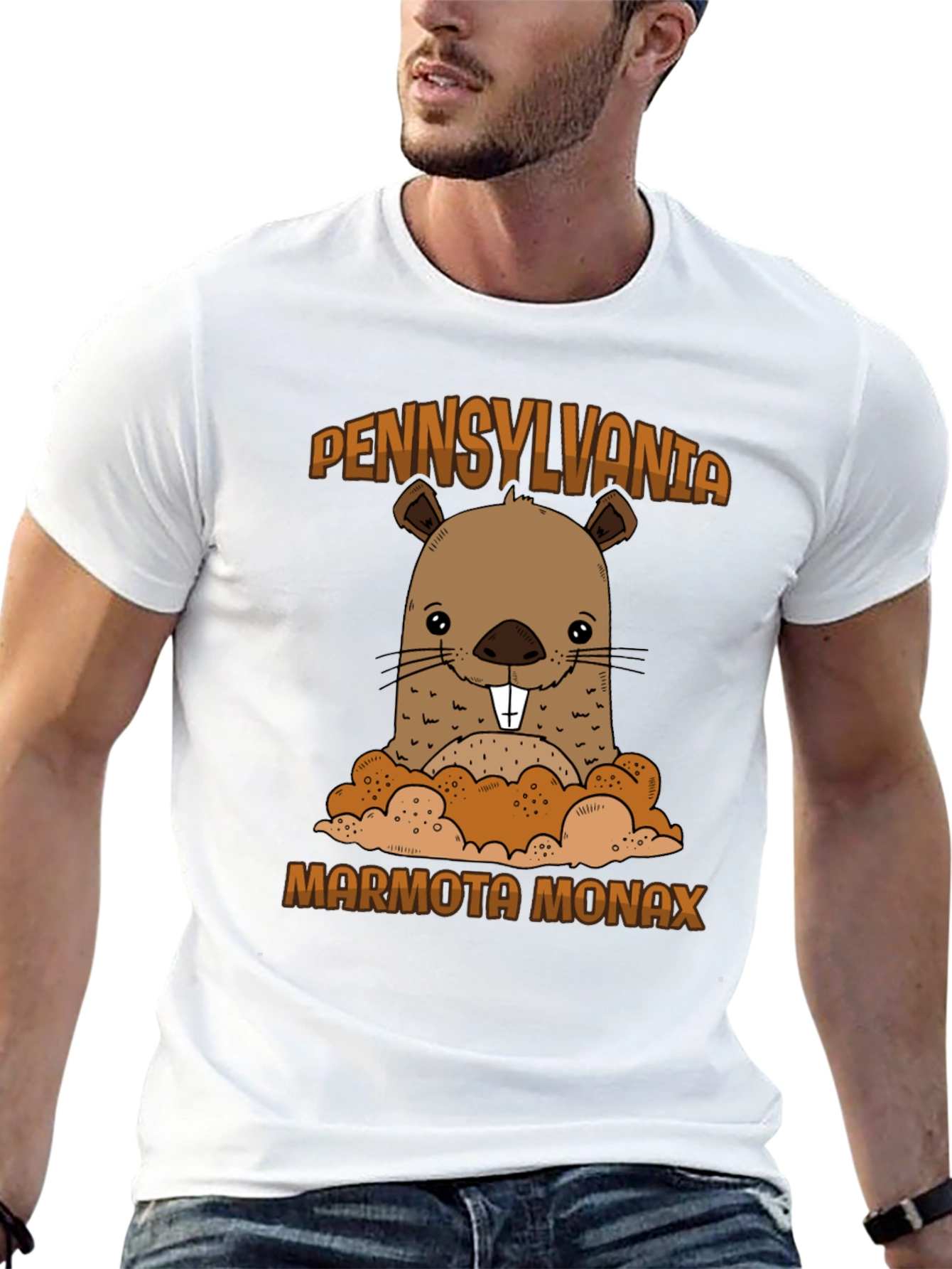 Black Pennsylvania Marmota Monax Groundhog T-Shirt view 13
