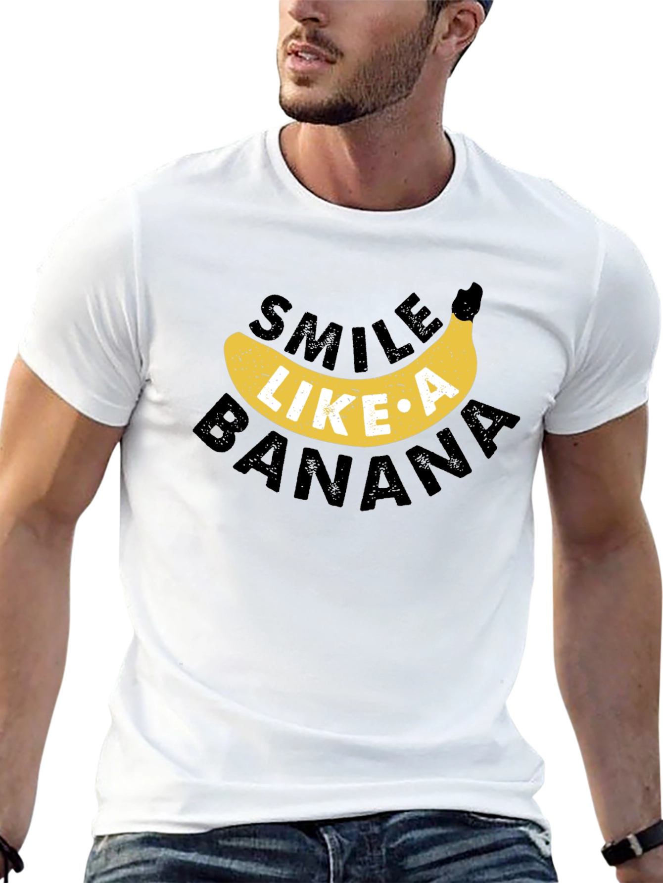 Black Smile Like A Banana Graphic Tee view 13