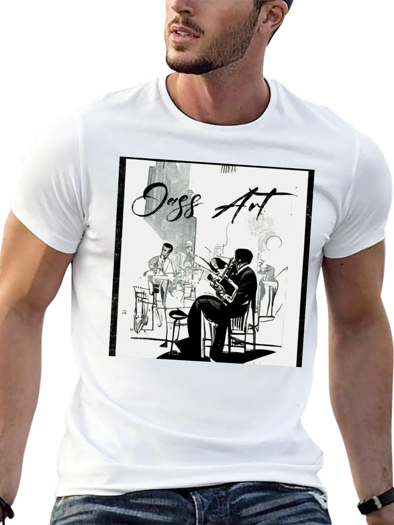 Black Jazz Art Graphic T-Shirt view 13