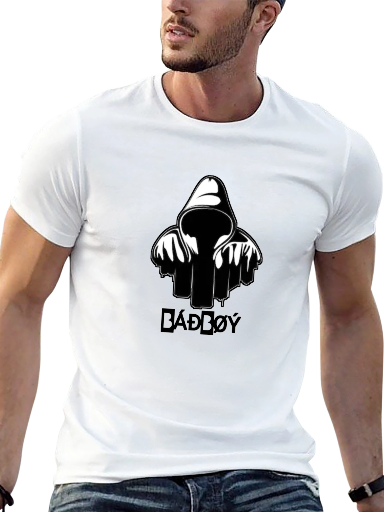 Black BADD0Y Graphic Print Black T-Shirt view 13