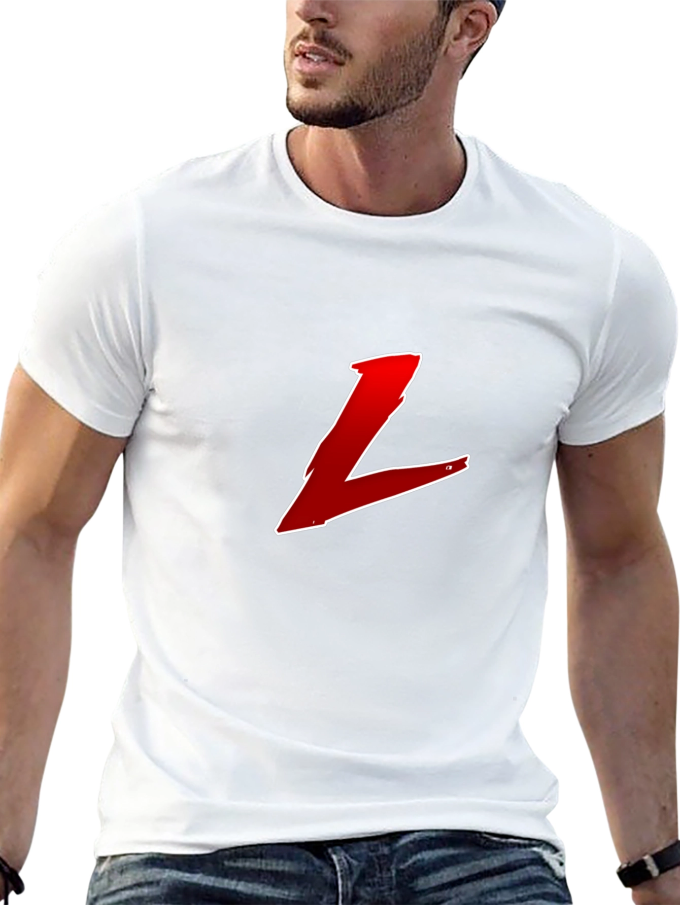 Black Red L Graphic Black T-Shirt view 13