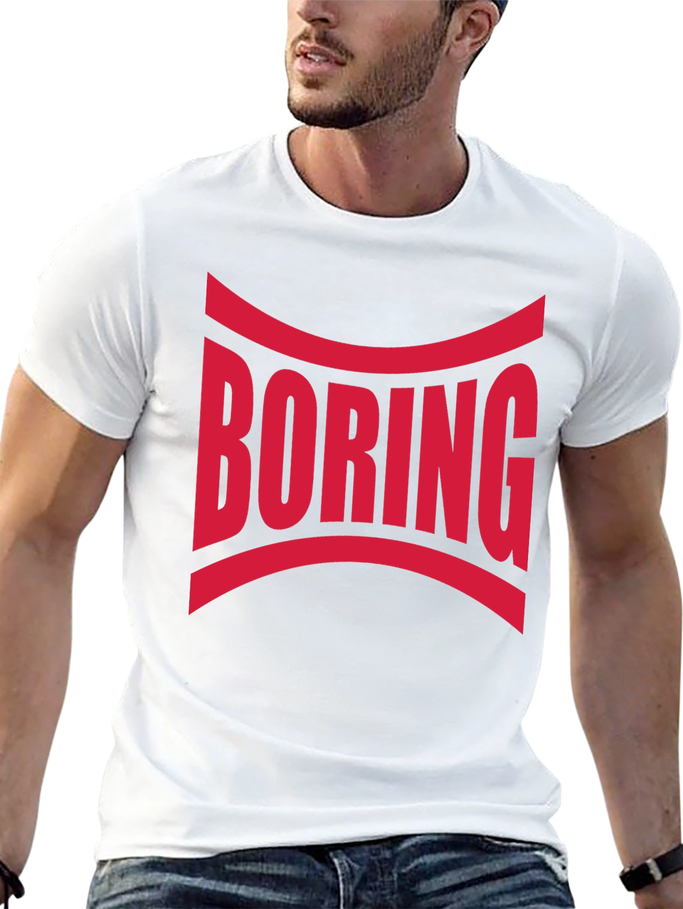 Black Boring Graphic Print Crew Neck T-Shirt view 13