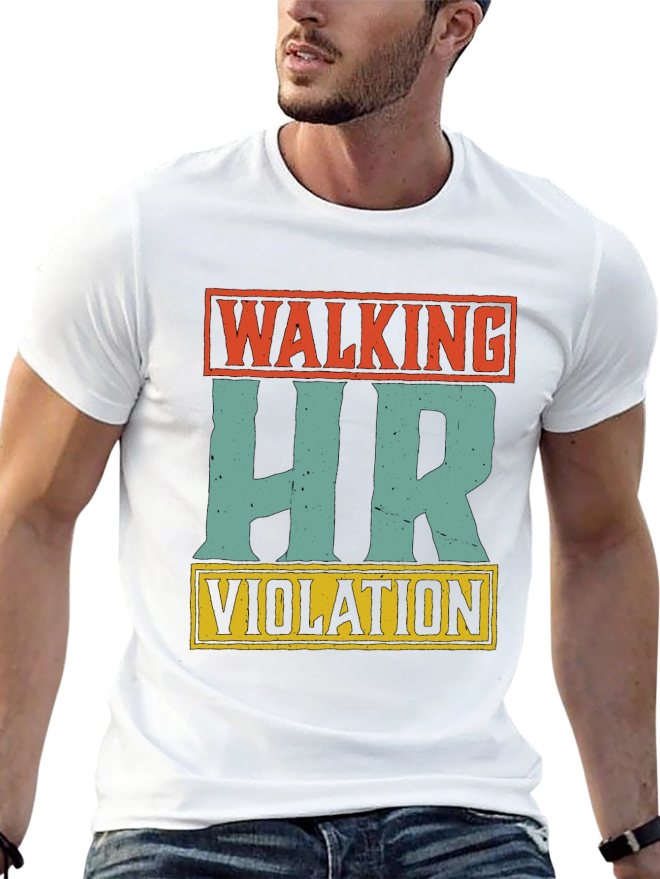Black Walking HR Violation Graphic Tee view 13