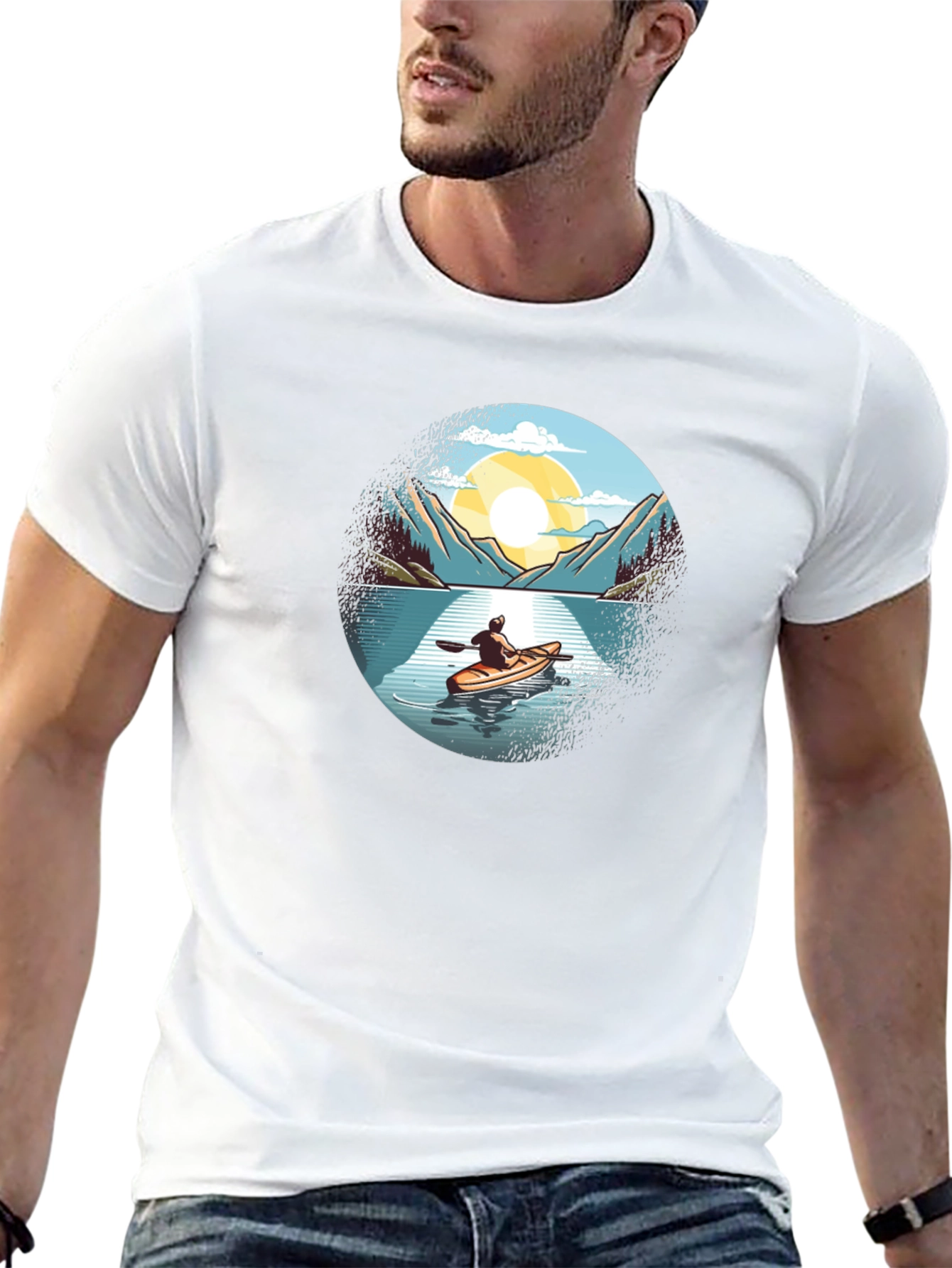Black Kayaking Adventure Graphic Tee view 13