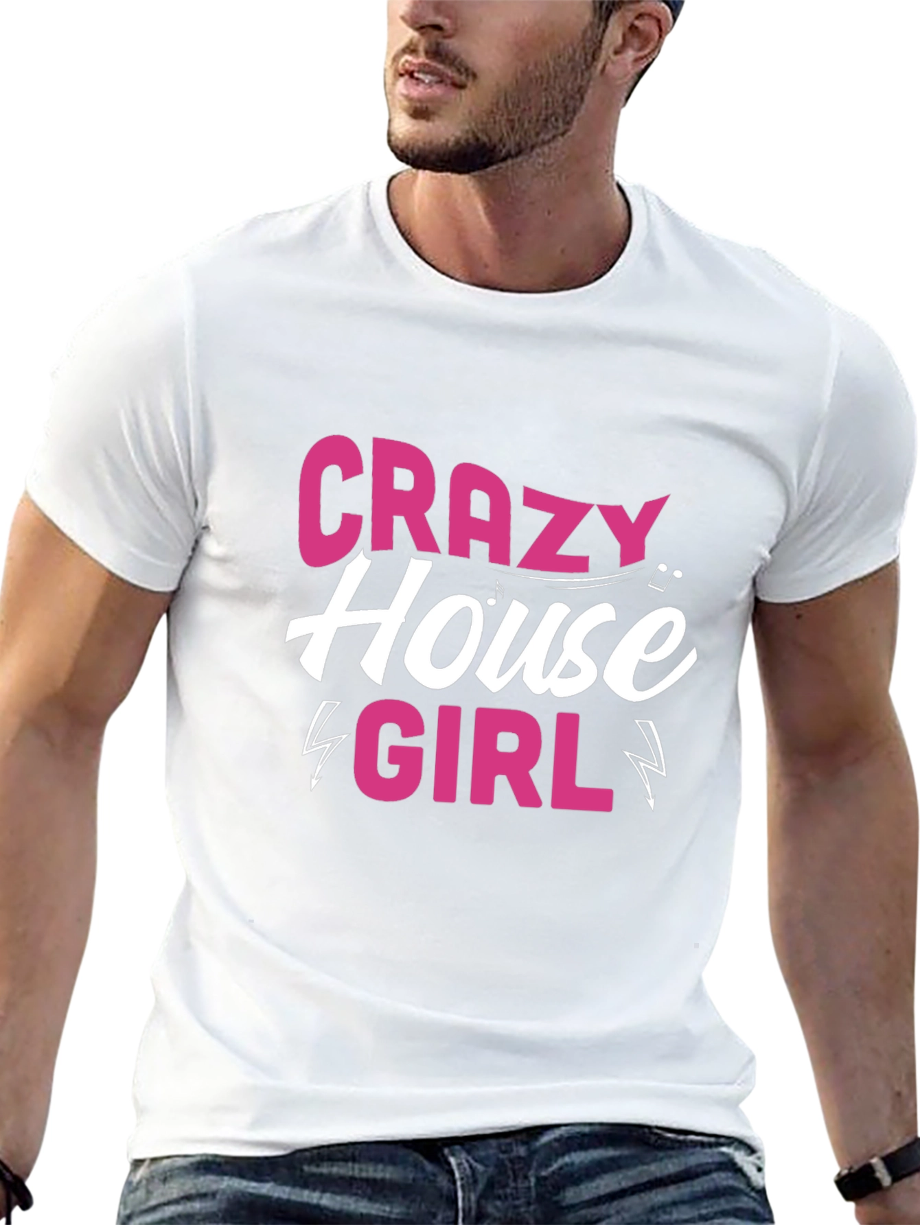 Black Crazy House Girl Black T-Shirt view 13