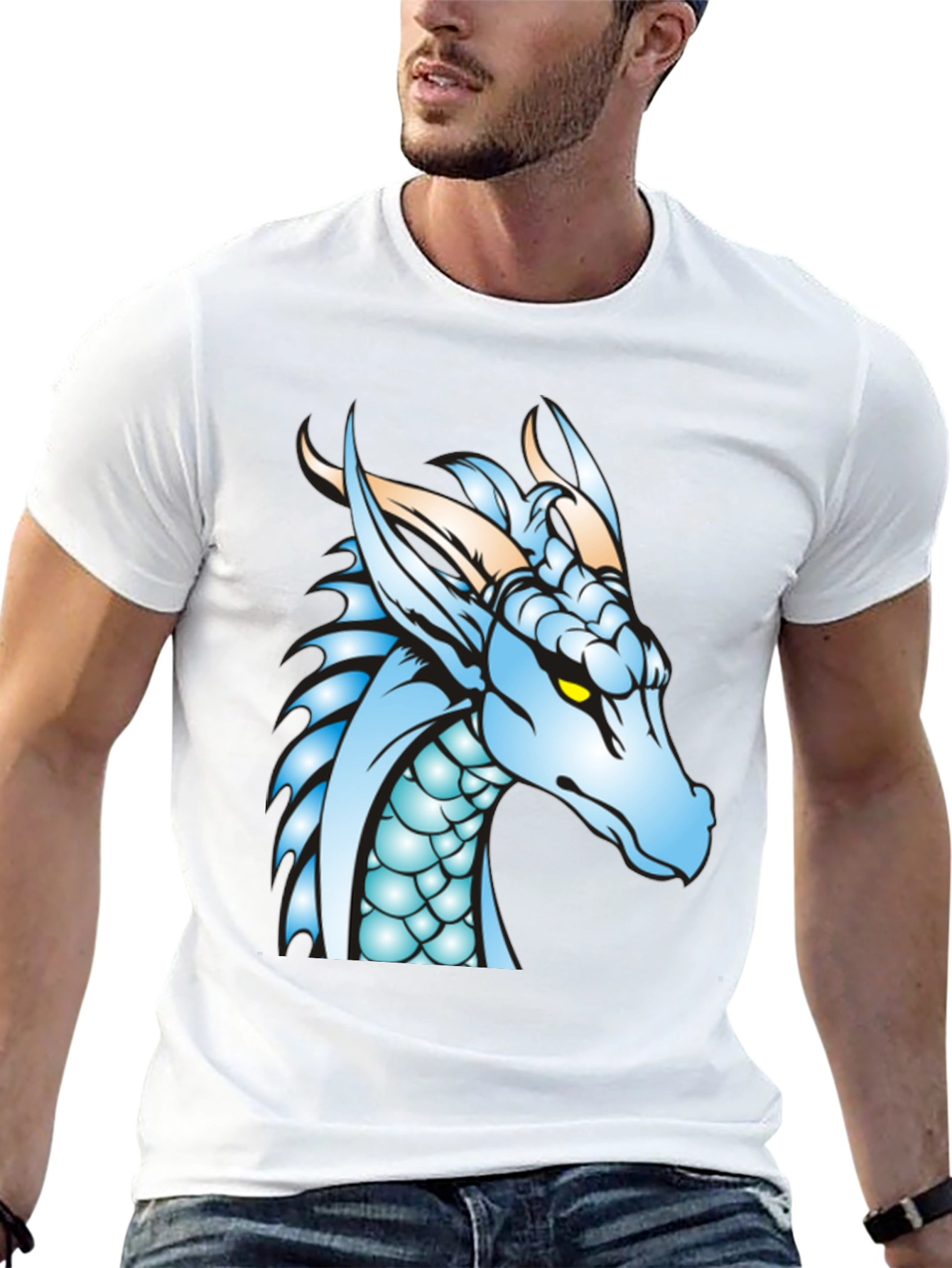 Black Dragon Graphic Tee - Black Cotton T-Shirt view 13