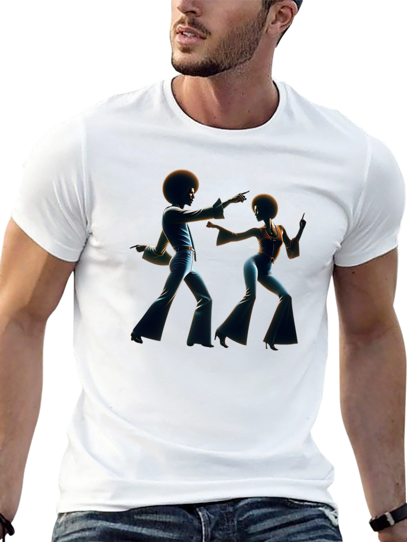 Black Retro Disco Dance T-Shirt - Black view 13