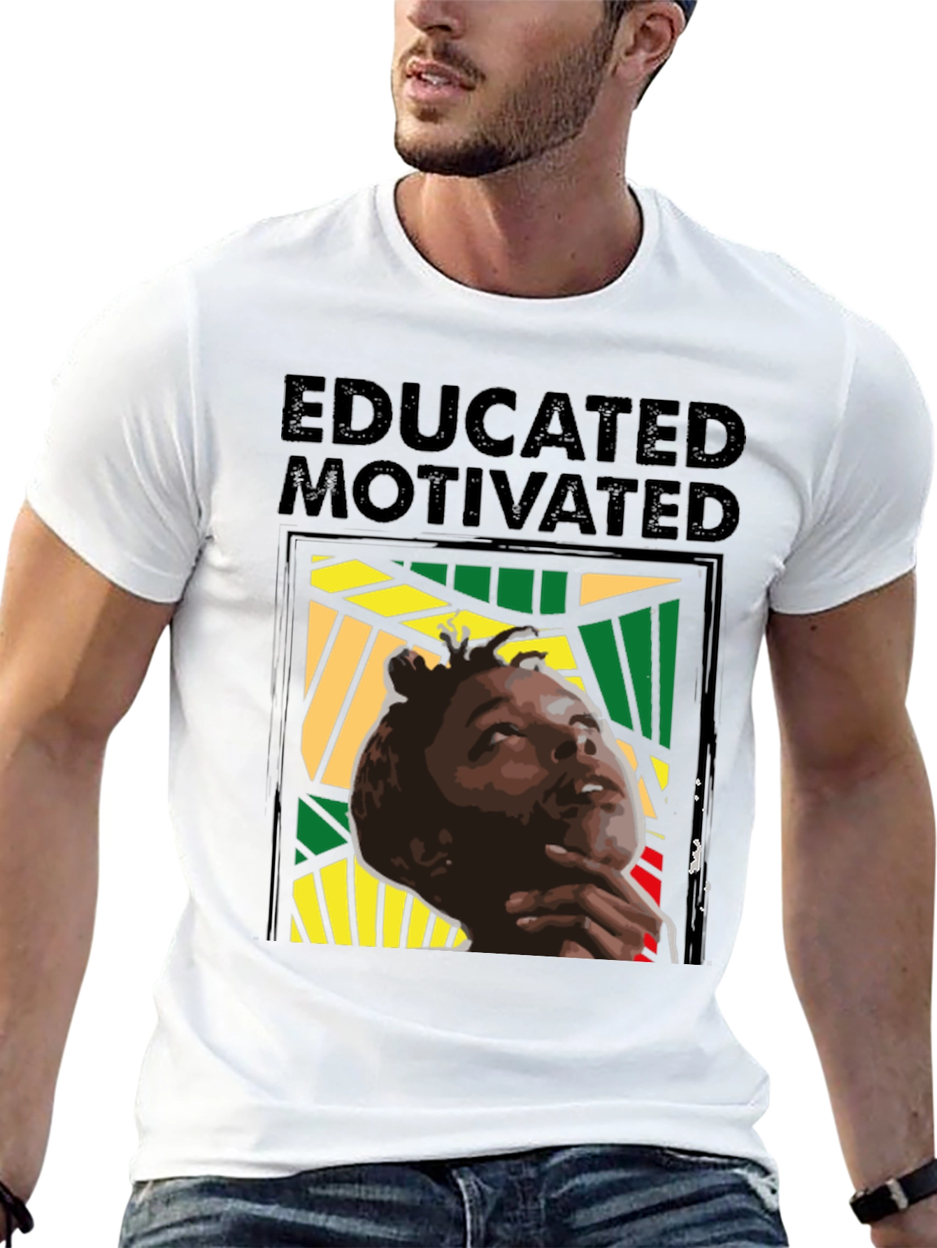 Black Educated & Motivated Graphic Tee view 13