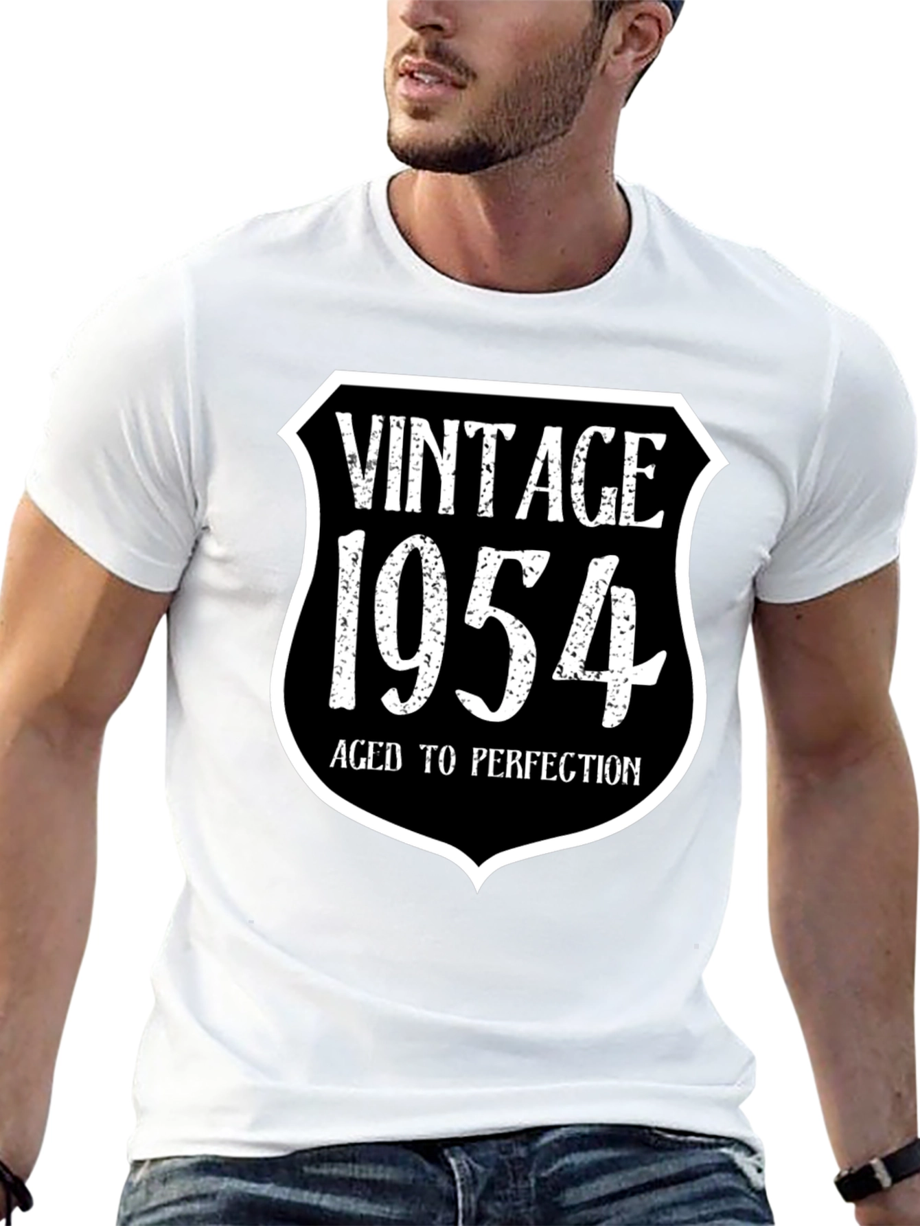 Black Vintage 1954 Aged To Perfection Black T-Shirt view 13