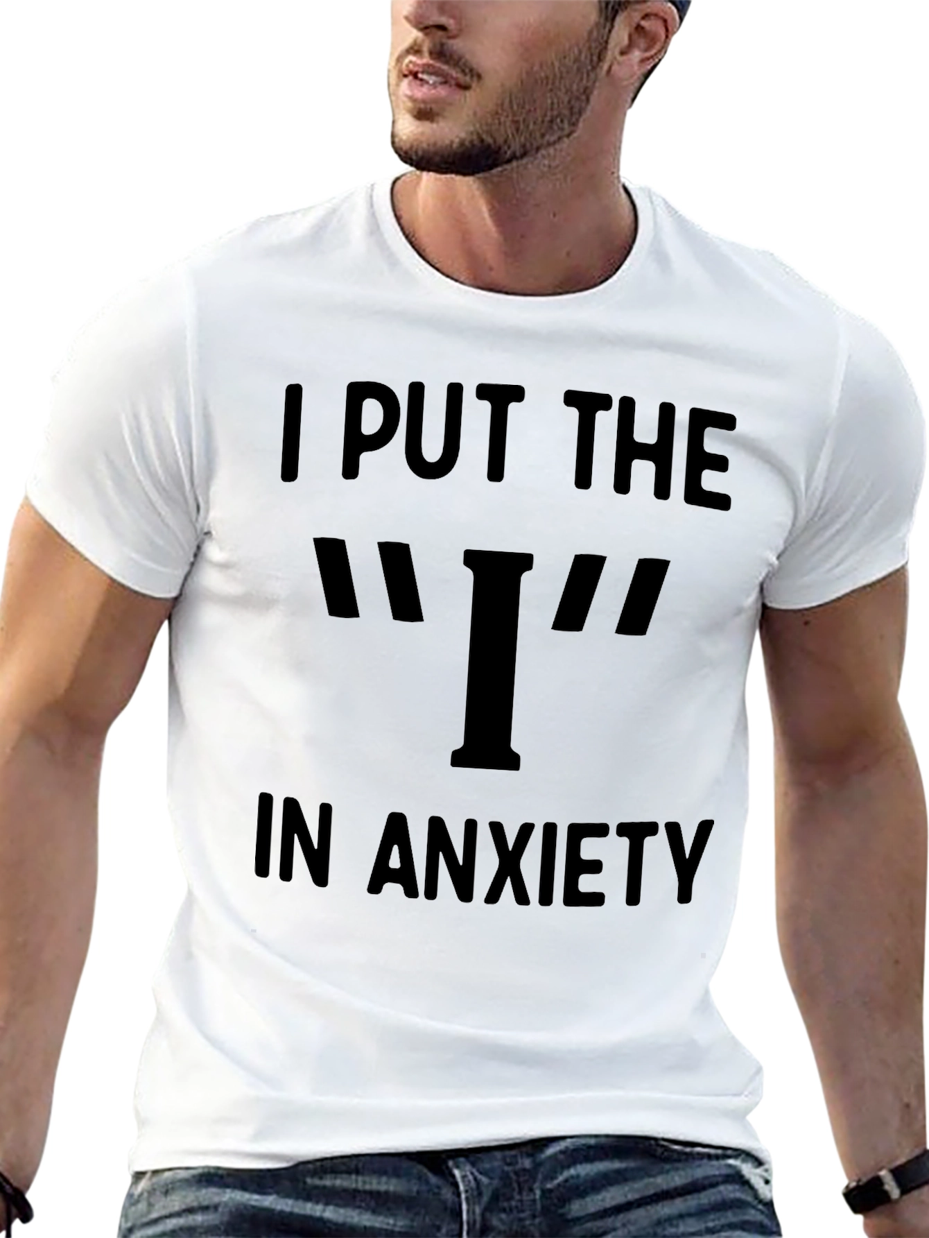 Black Anxiety T-Shirt - I Put the I in Anxiety view 13