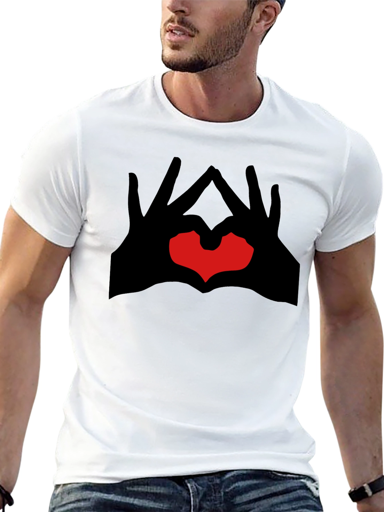 Black Heart Hands Graphic Tee - Modern Style view 13