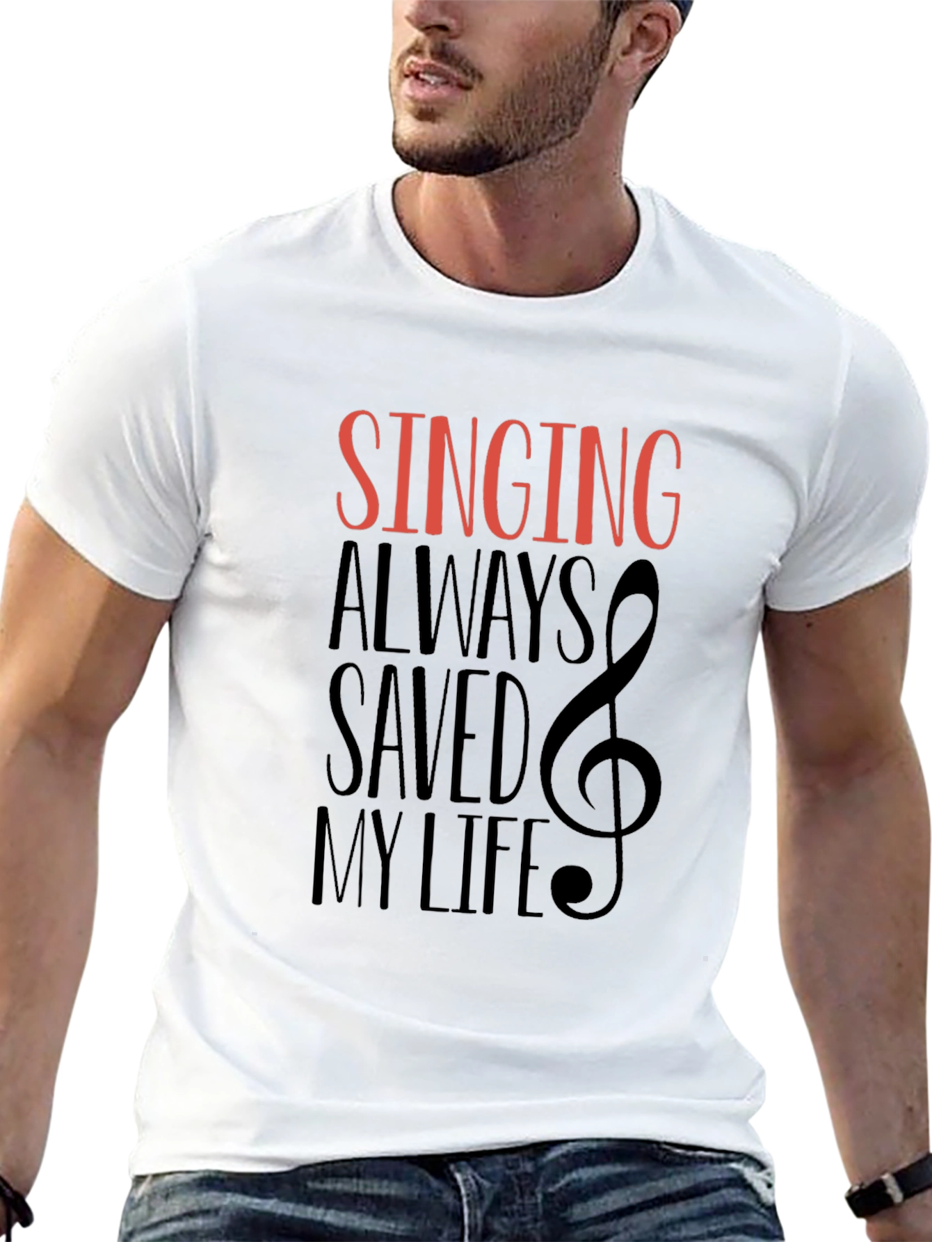 Black Singing Saved My Life Graphic Tee - Music Lover T-Shirt view 13