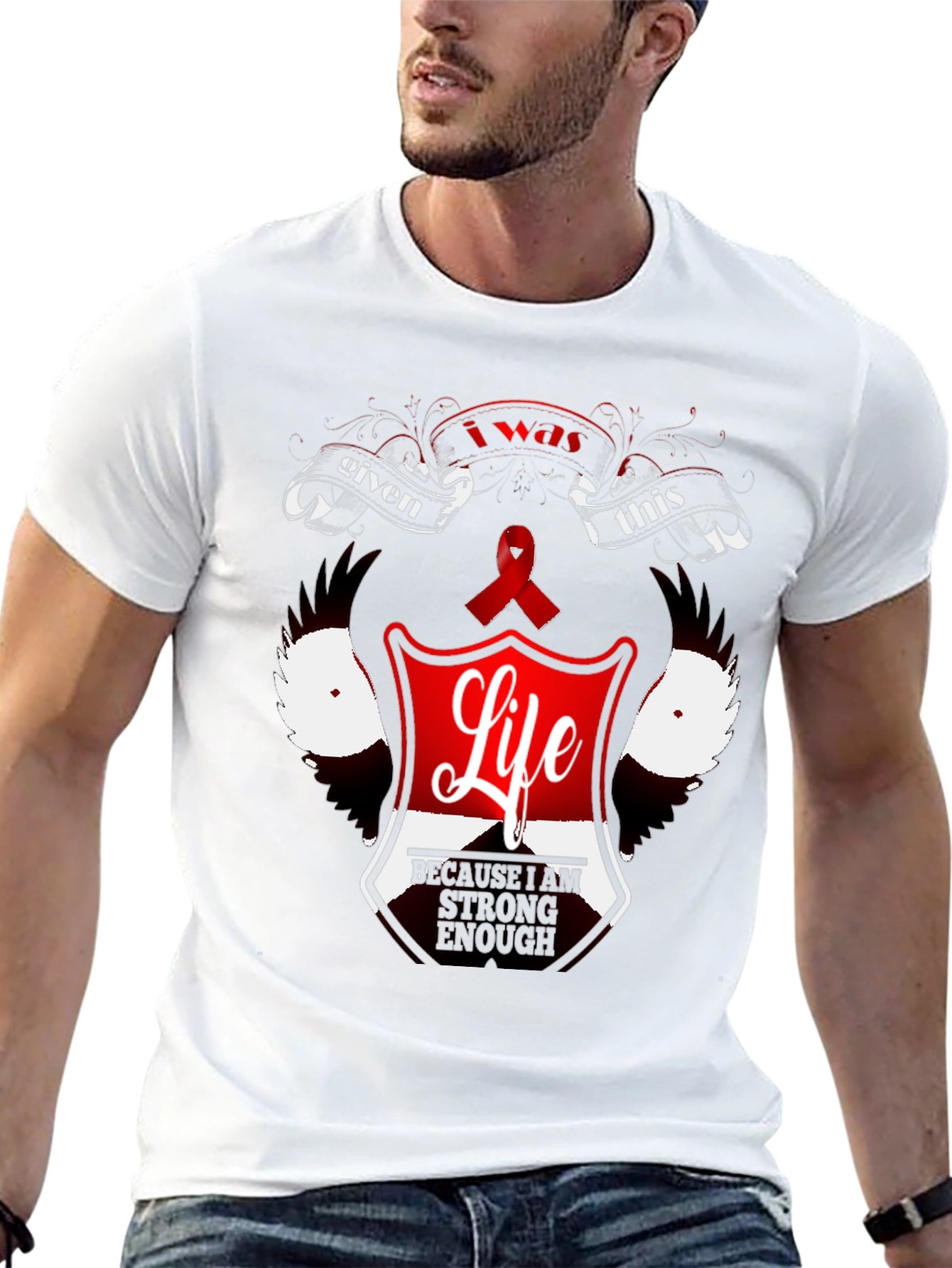 Black Inspirational "Life" Graphic Black T-Shirt view 13