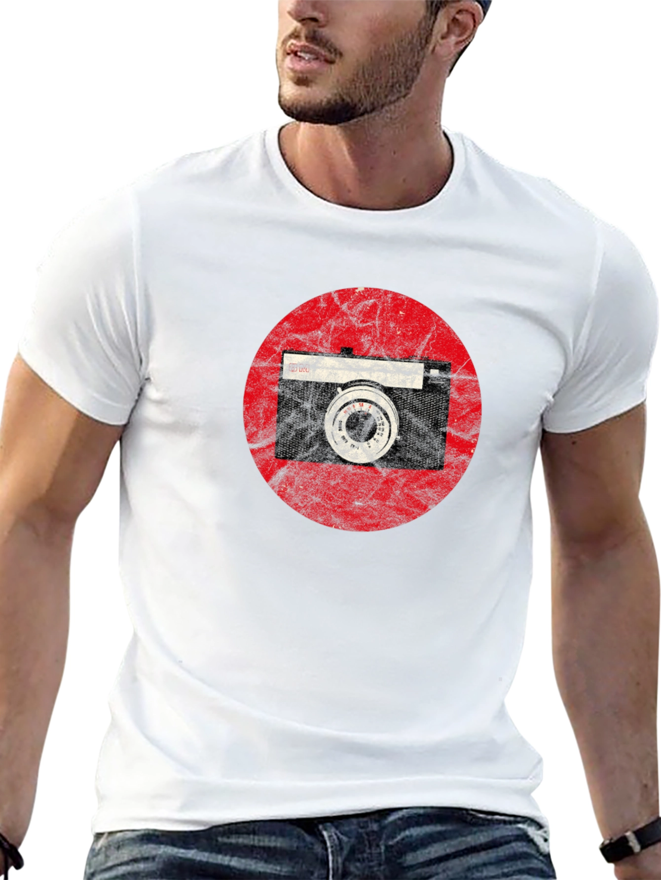 Black Retro Camera Graphic Tee - Vintage Style Shirt view 13