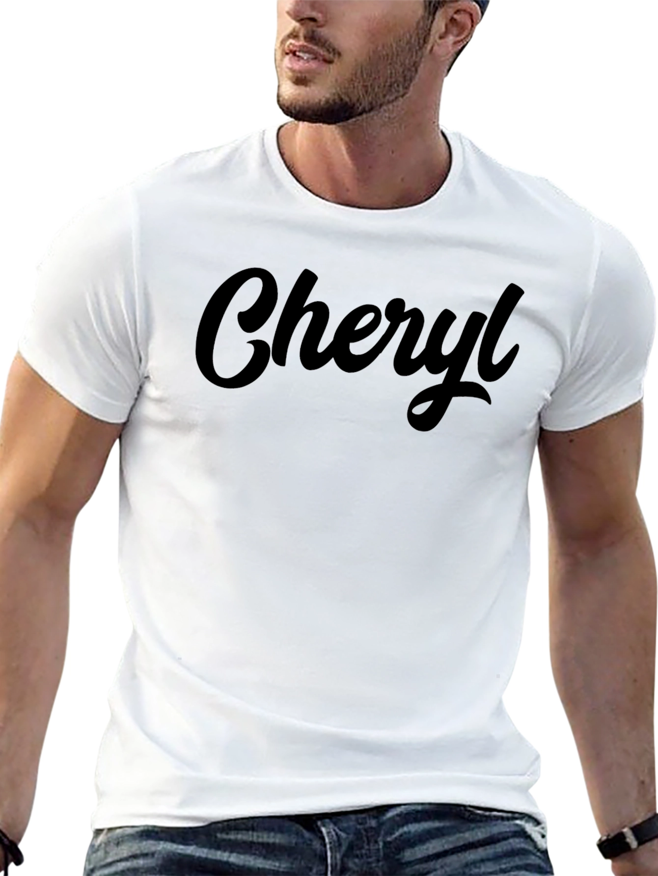 Black Cheryl Script T-Shirt - Casual Comfort Tee view 13