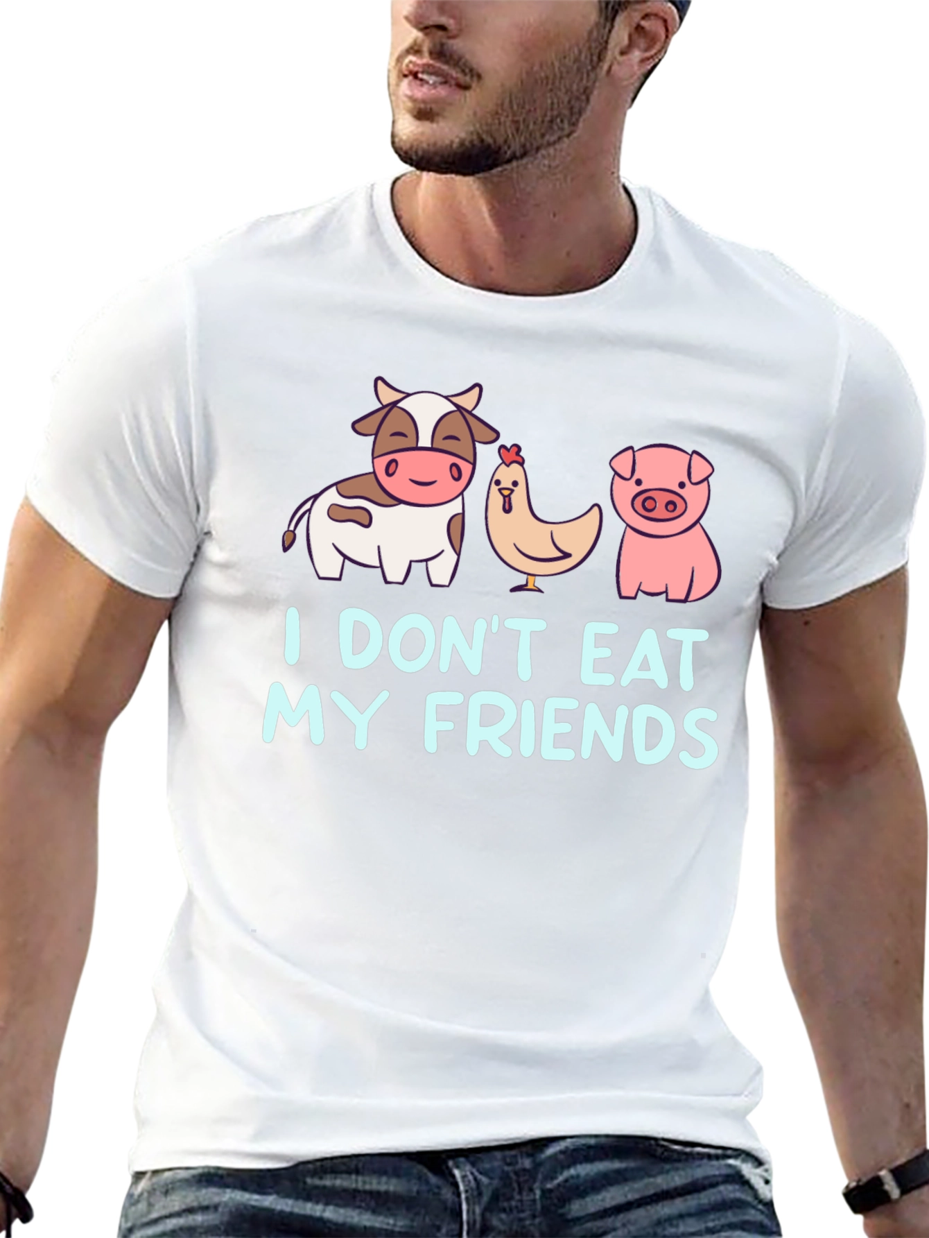 Vegan 'Don't Eat My Friends' Black T-Shirt - 13
