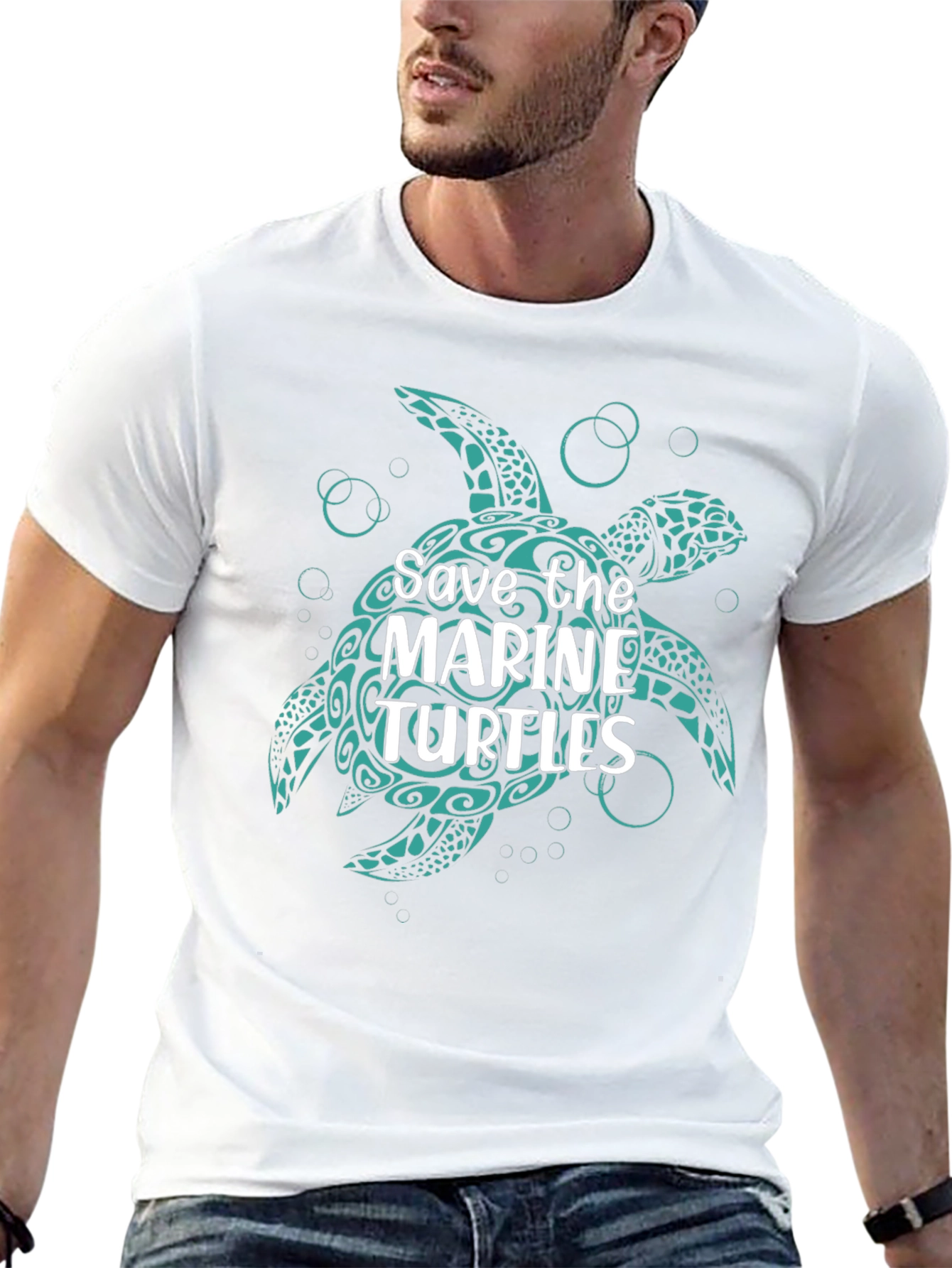 Black Save the Marine Turtles Graphic Tee view 13
