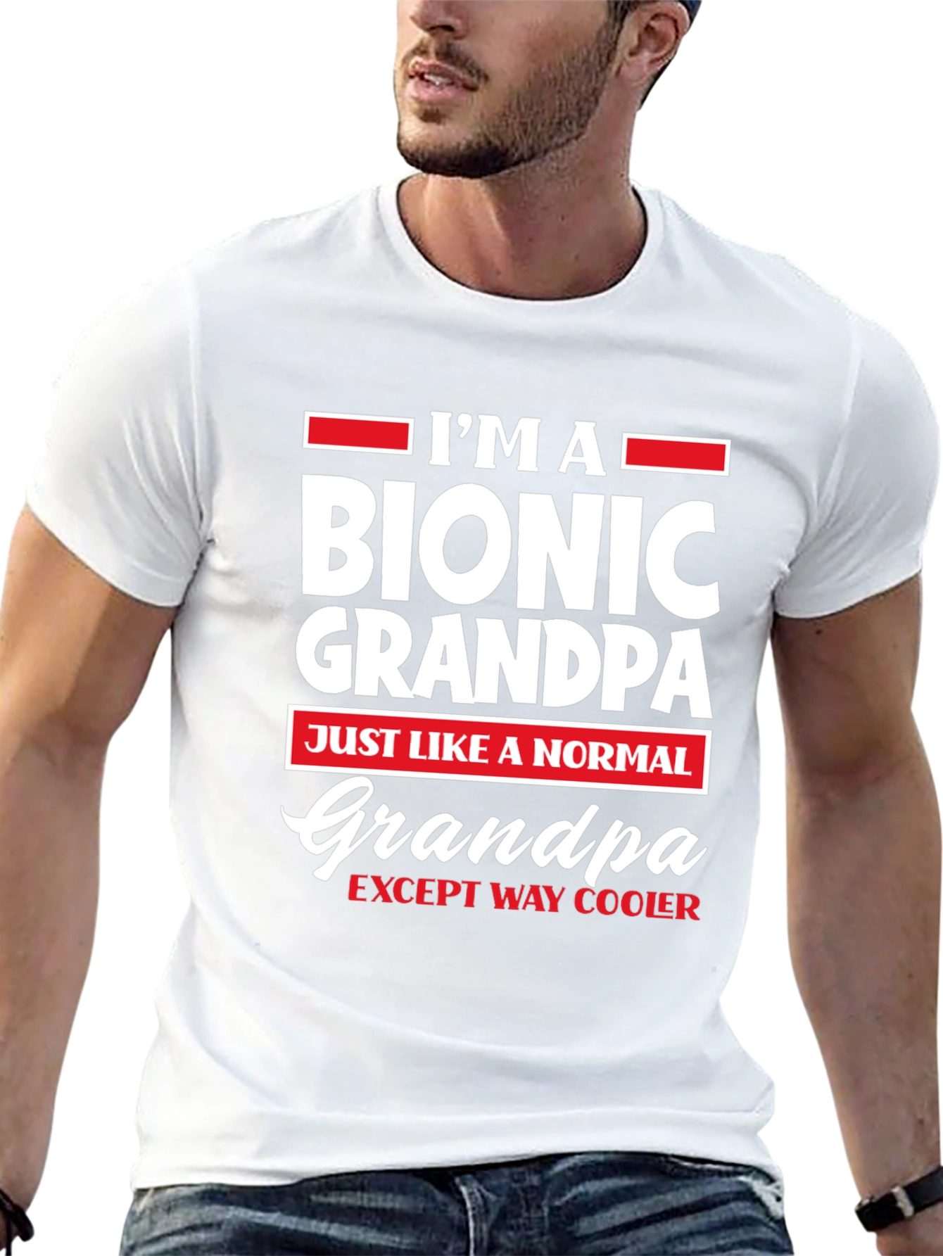 Black Bionic Grandpa T-Shirt - Except Way Cooler! view 13