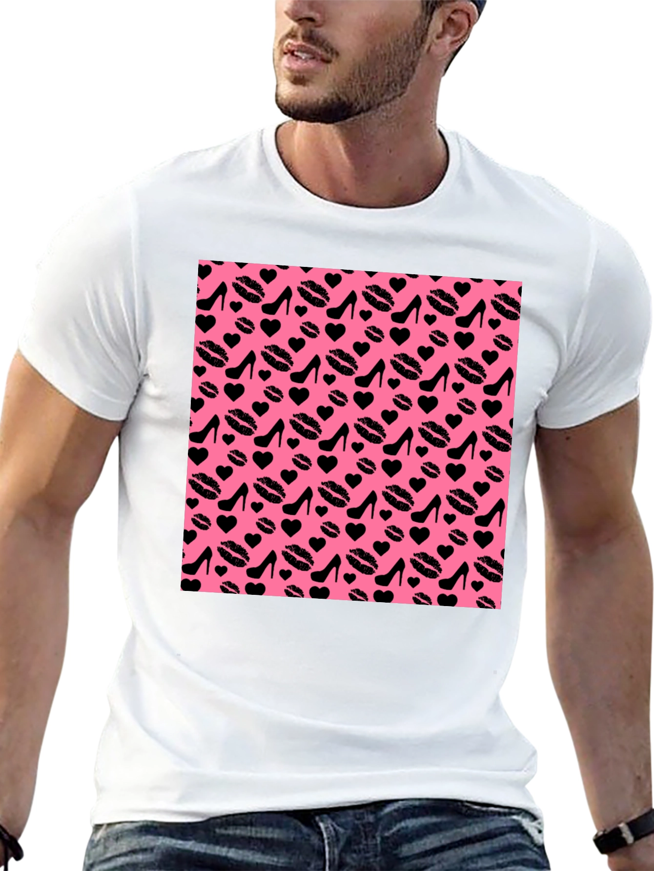 Black Fun Patterned T-Shirt view 13