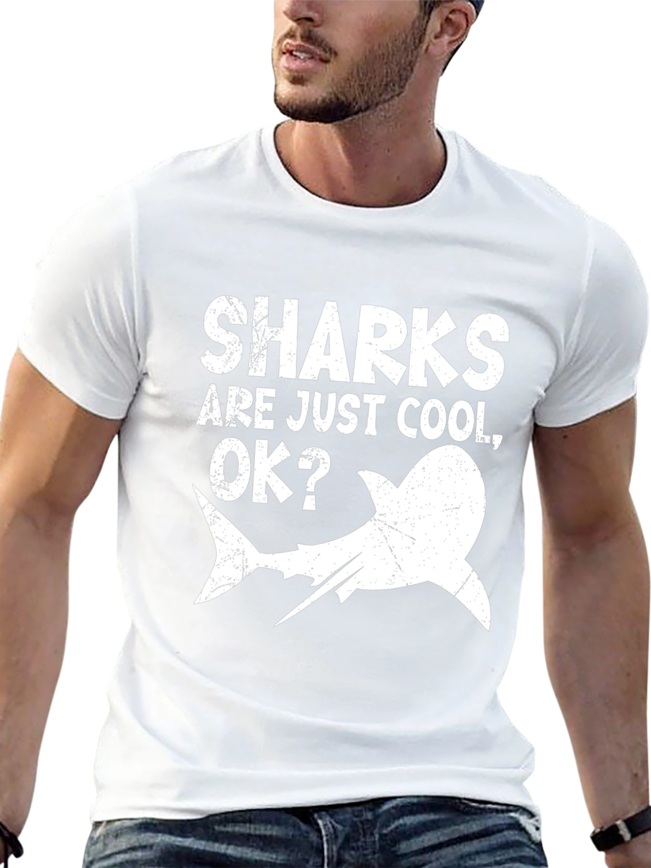 Black Sharks Are Just Cool OK? Men's Graphic T-Shirt view 13