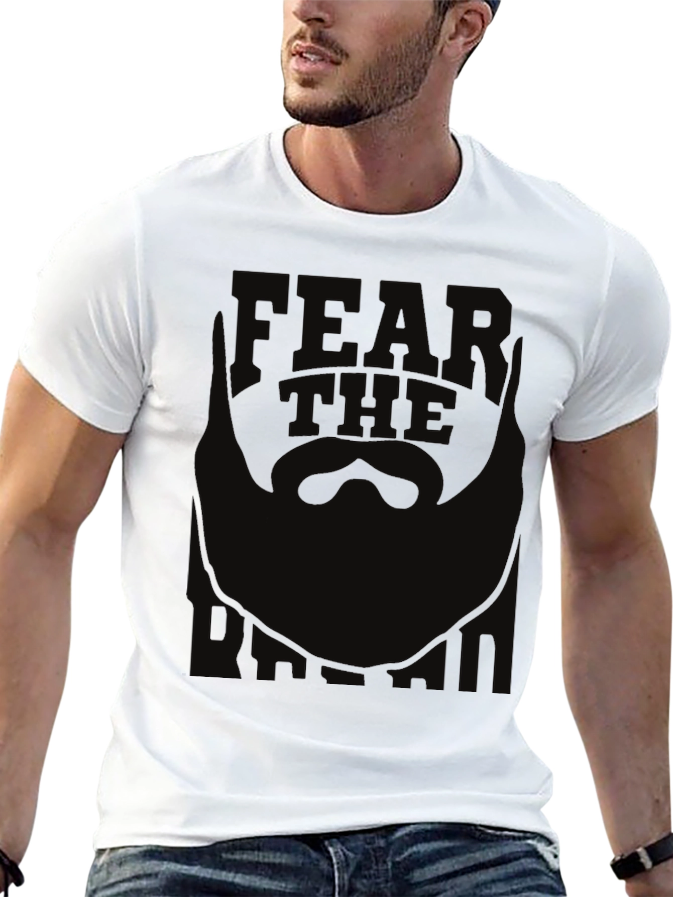 Black Fear The Beard Graphic Tee - Black view 13