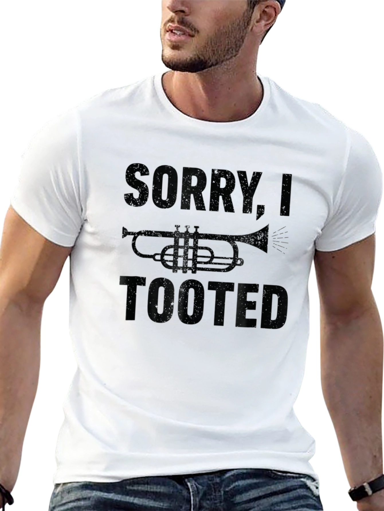 Black Sorry I Tooted Funny Trumpet T-Shirt view 13