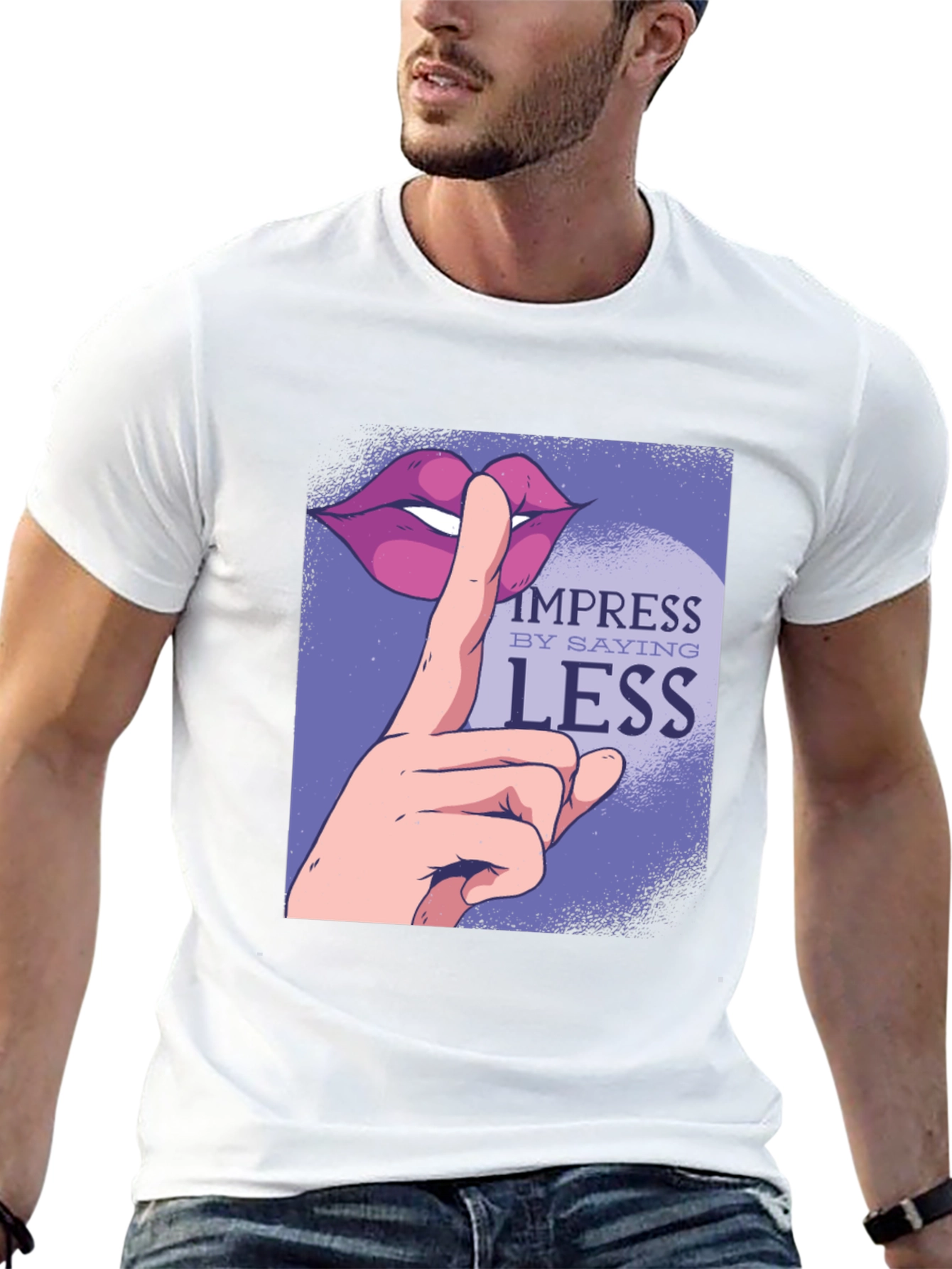 Black Impress By Saying Less Graphic Tee - Black view 13