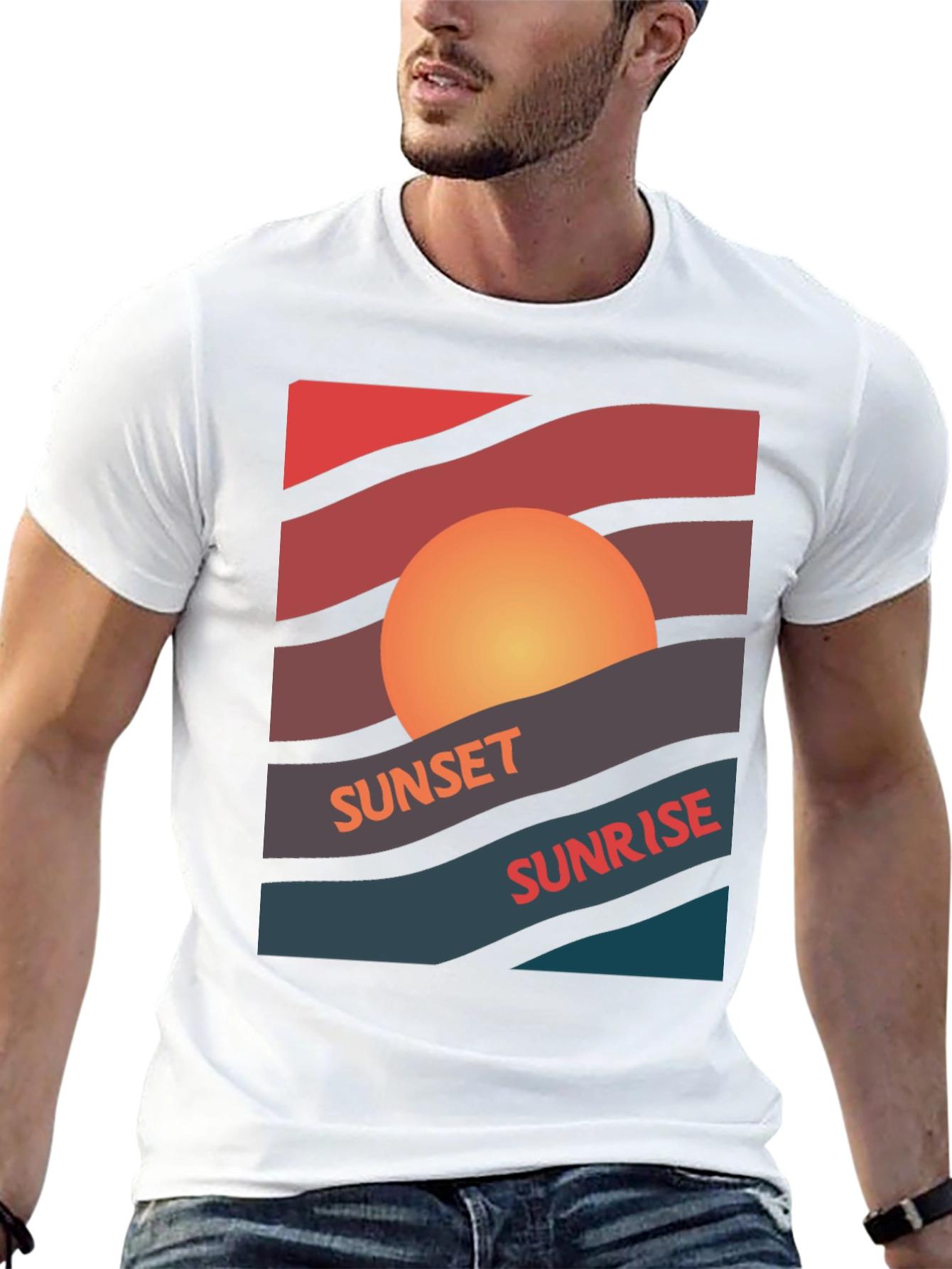 Black Sunset Sunrise Graphic Tee - Retro Style view 13
