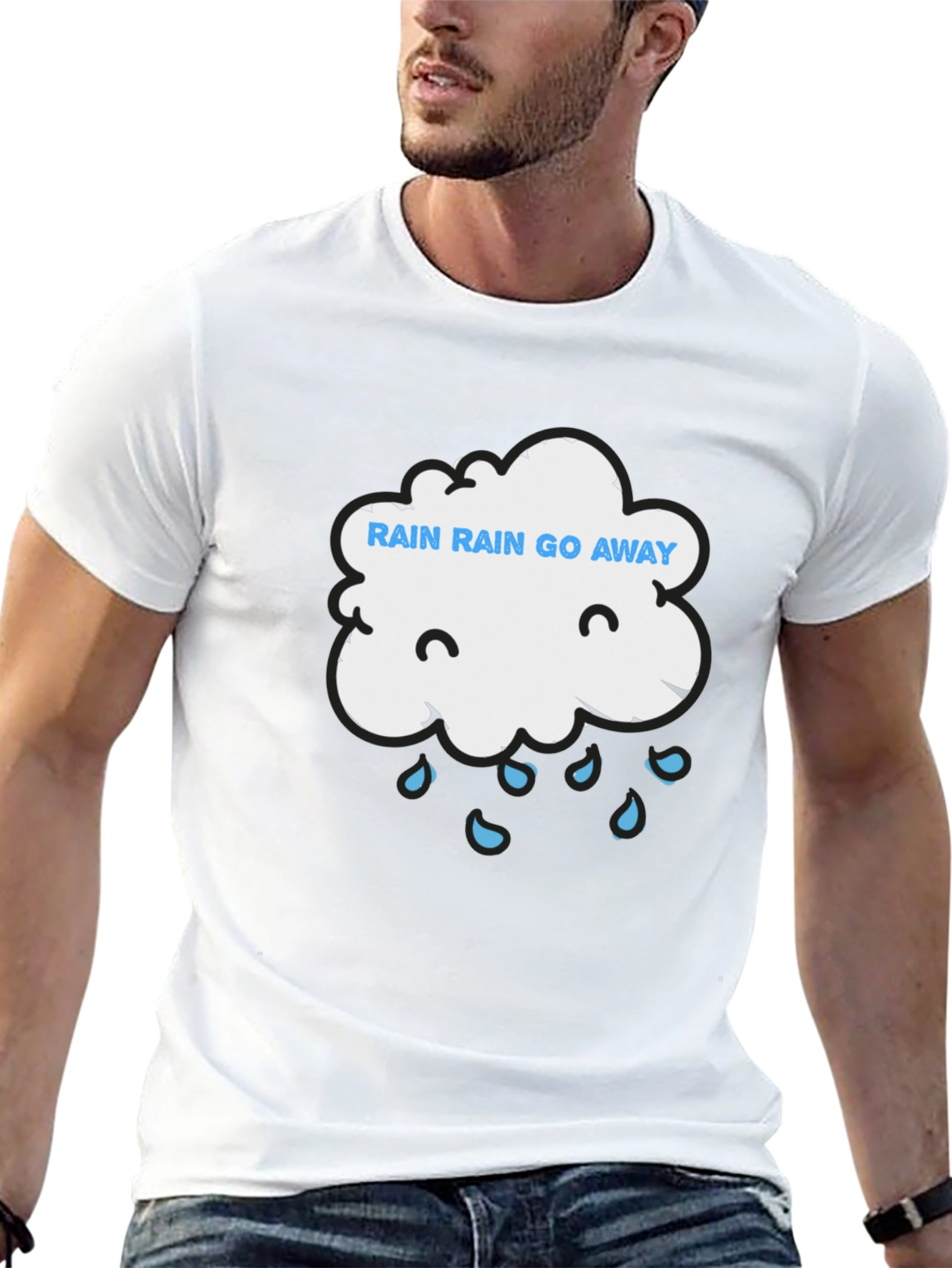 Black Rain Rain Go Away Graphic Tee - Unisex view 13