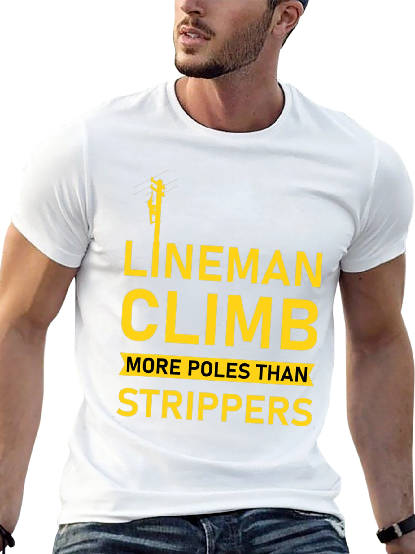 Black Lineman Climb T-Shirt Funny Electrician Tee view 13