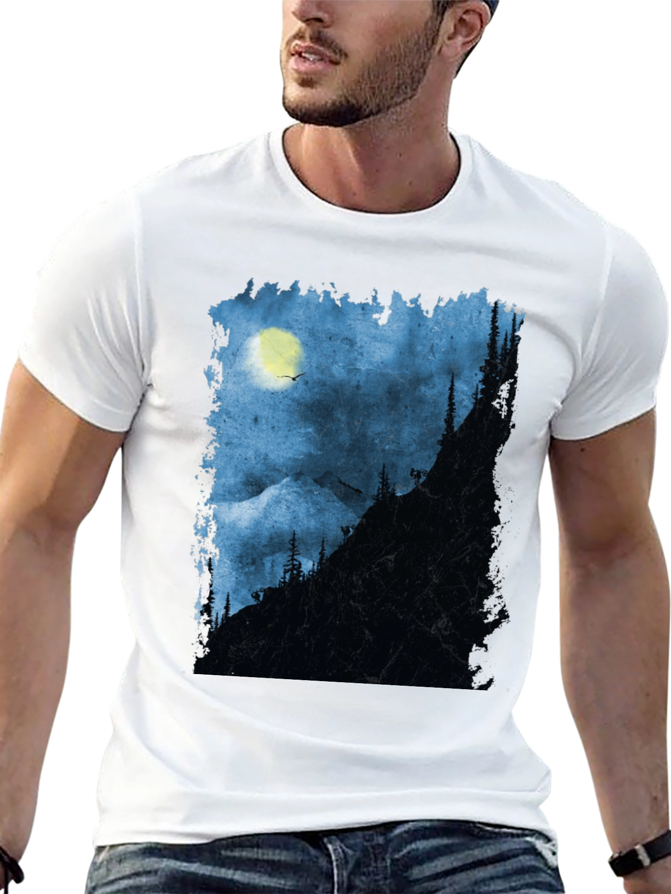 Black Night Mountain Adventure T-Shirt view 13