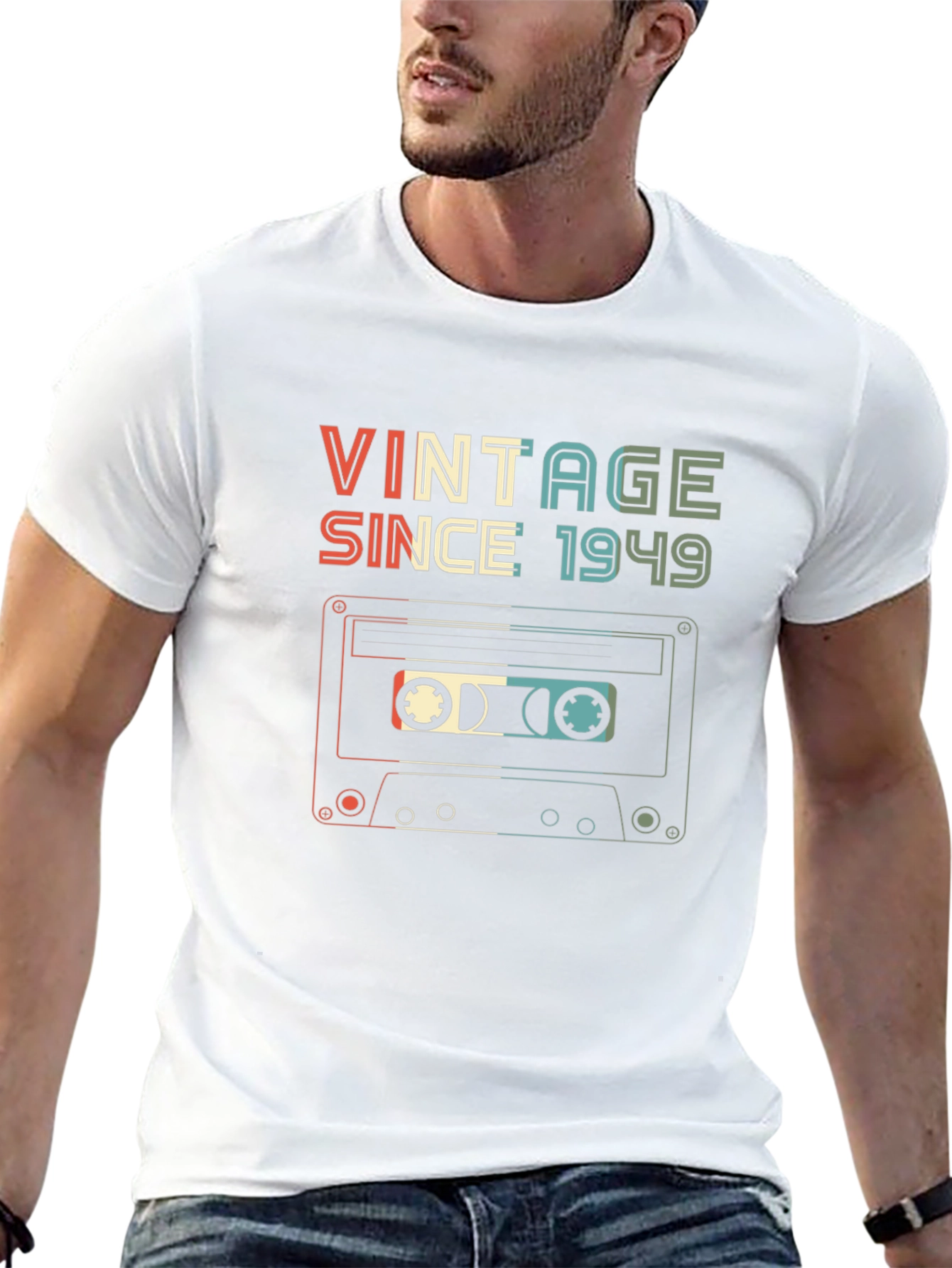Black Vintage Since 1949 Cassette Tape T-Shirt view 13