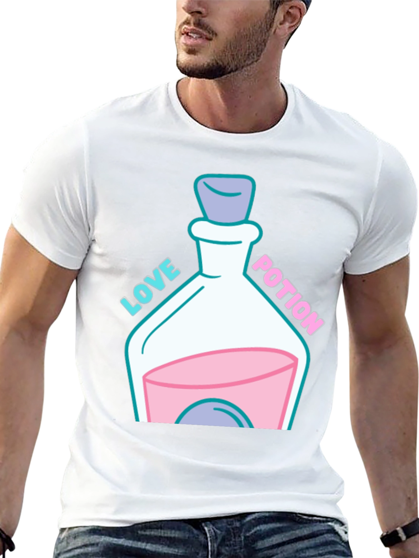 Black Love Potion Graphic T-Shirt - Quirky & Fun Design view 13