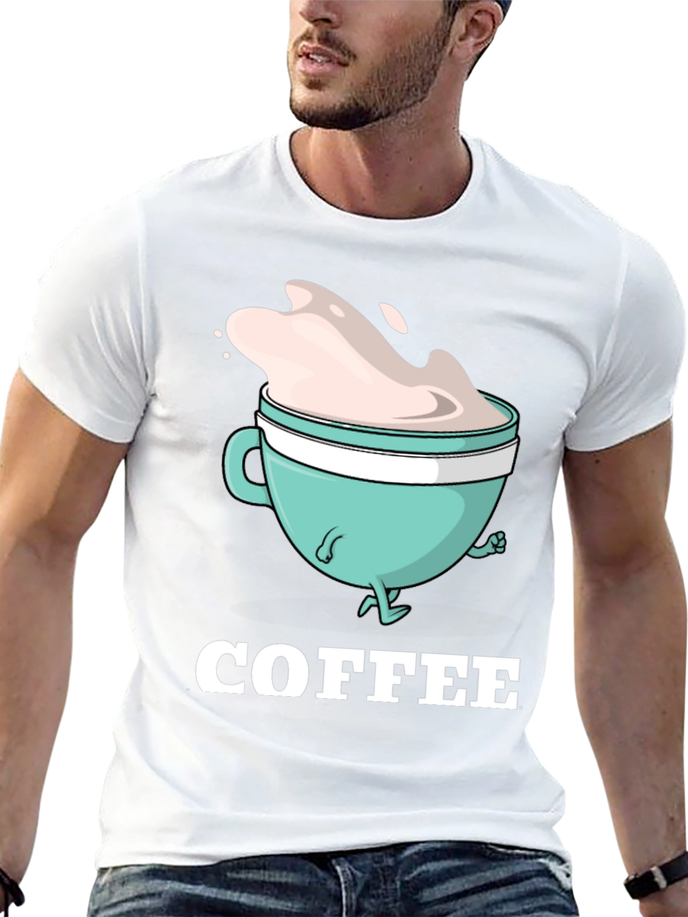 Black Coffee Cartoon Graphic T-Shirt view 13