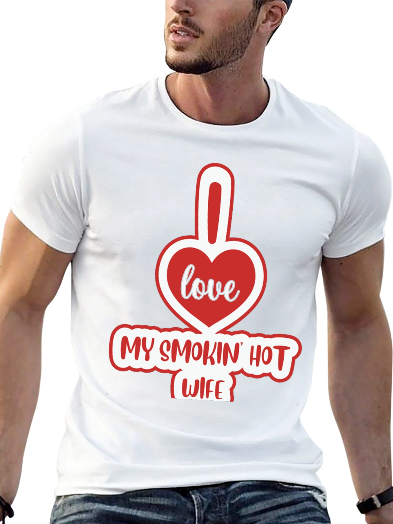 Black Funny "My Smokin' Hot Wife" Graphic T-Shirt view 13