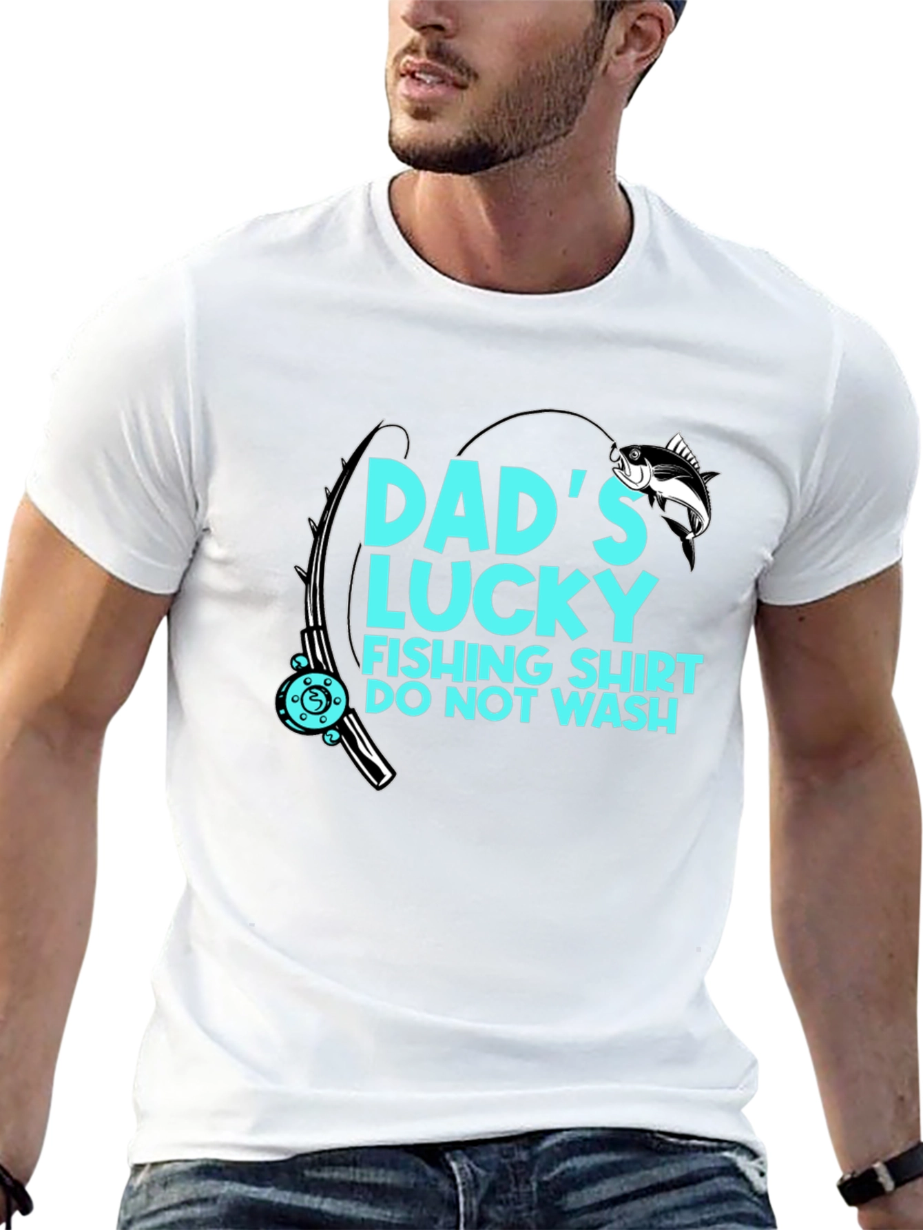 Black Dad's Lucky Fishing Shirt - Do Not Wash! view 13
