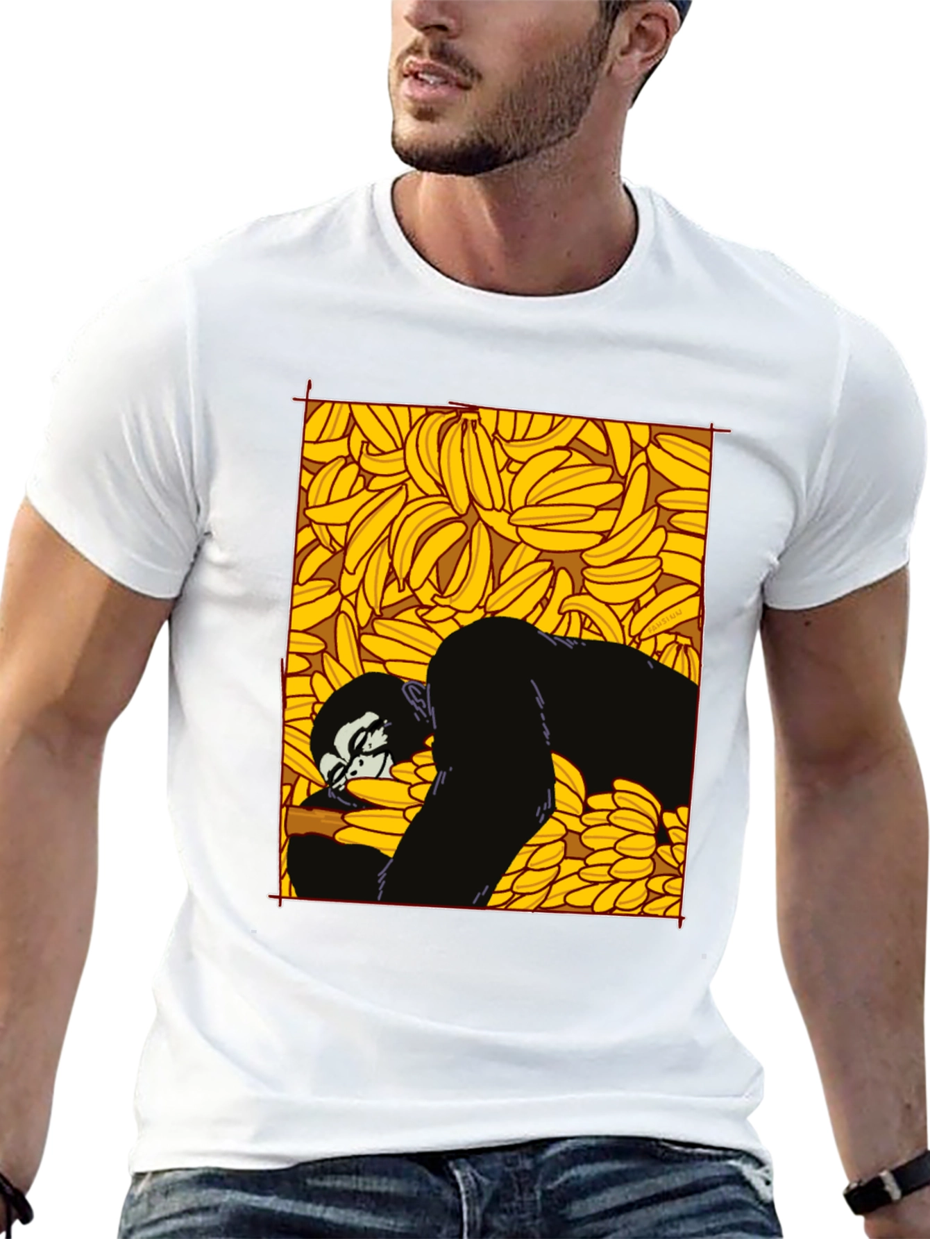 Black Banana Gorilla Graphic Tee - Unique Black T-Shirt view 13