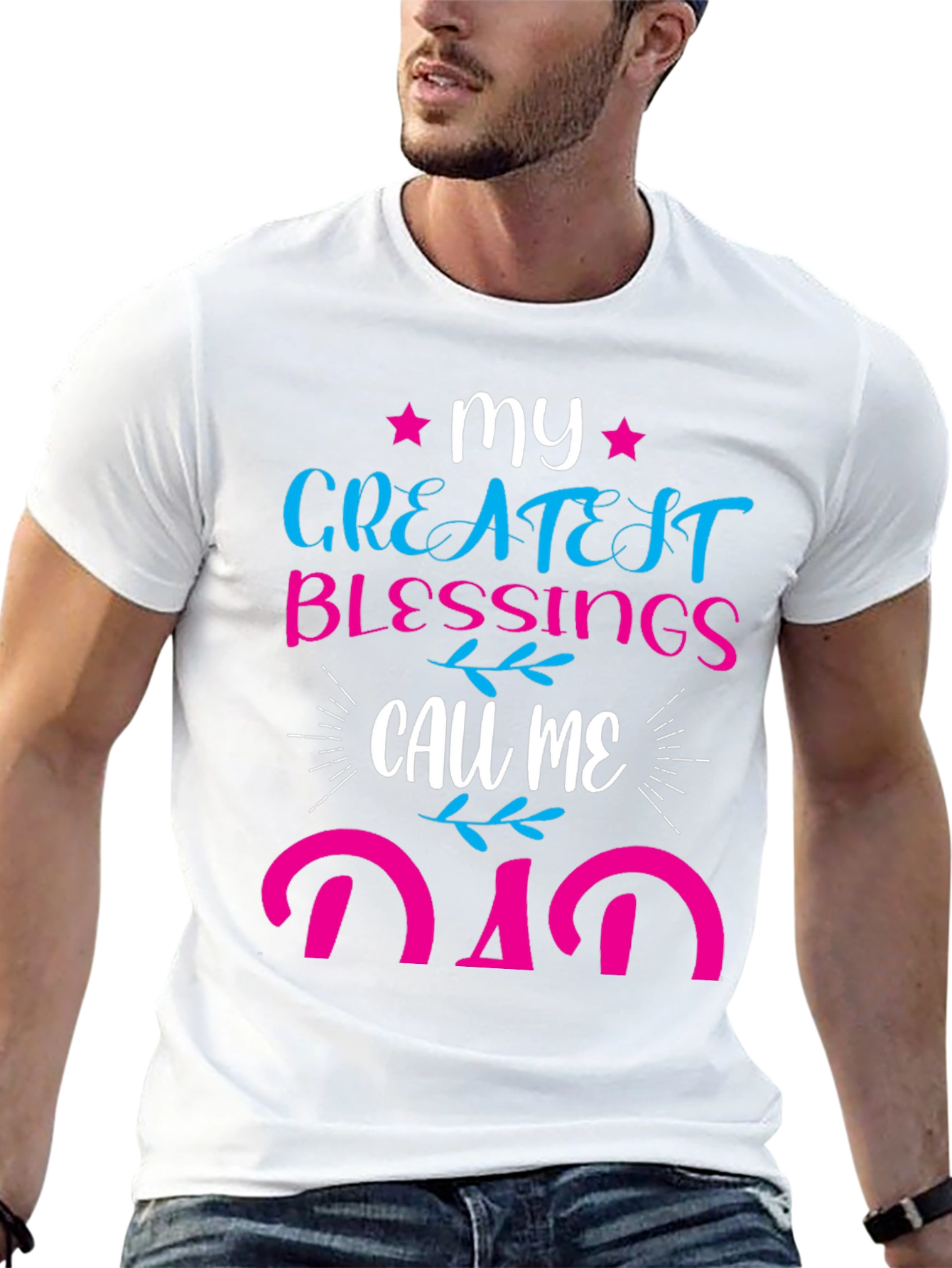 Black My Greatest Blessings Call Me Dad T-Shirt view 13
