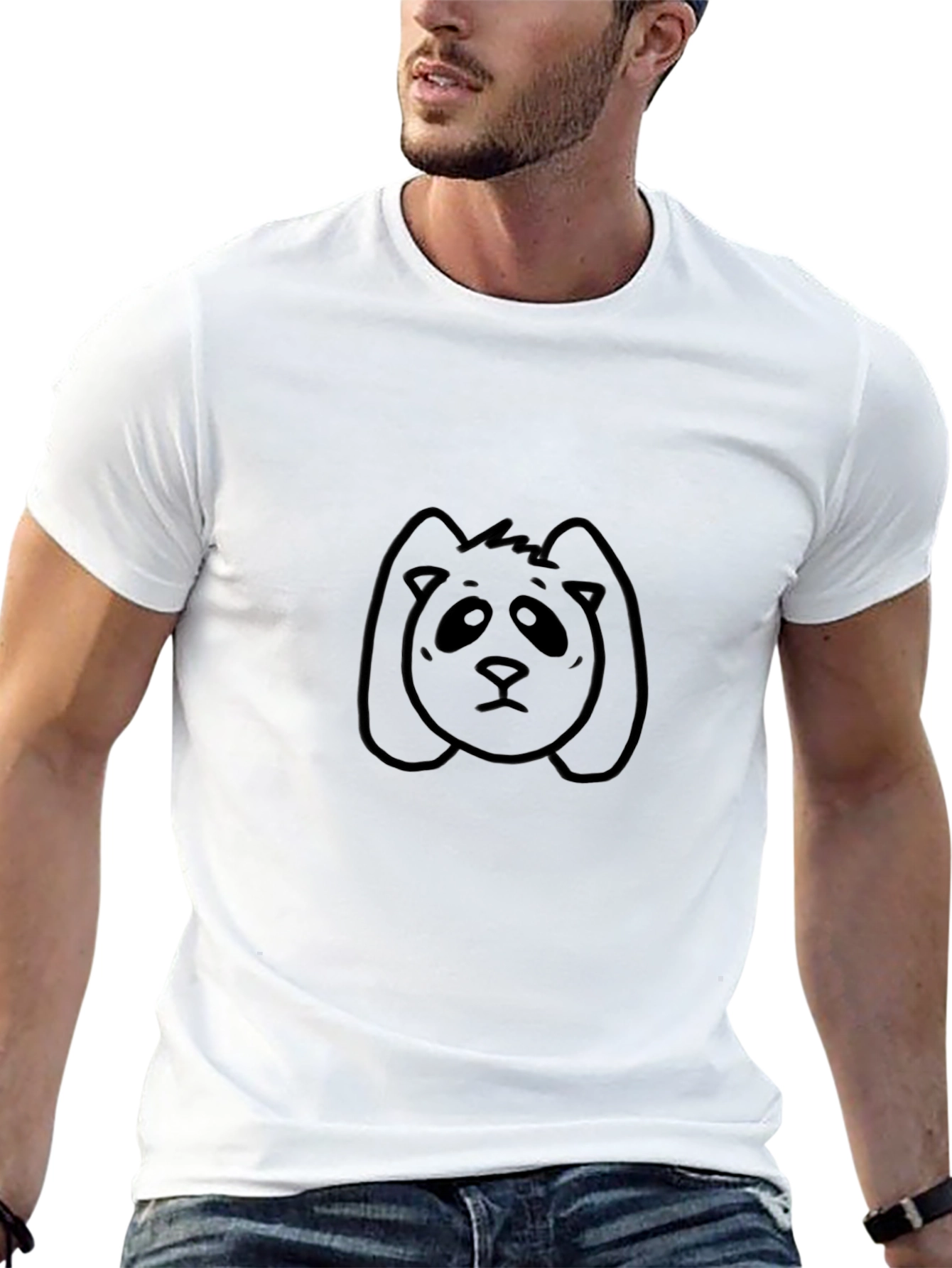 Black Sad Panda Graphic Tee - Black Cotton Blend view 13