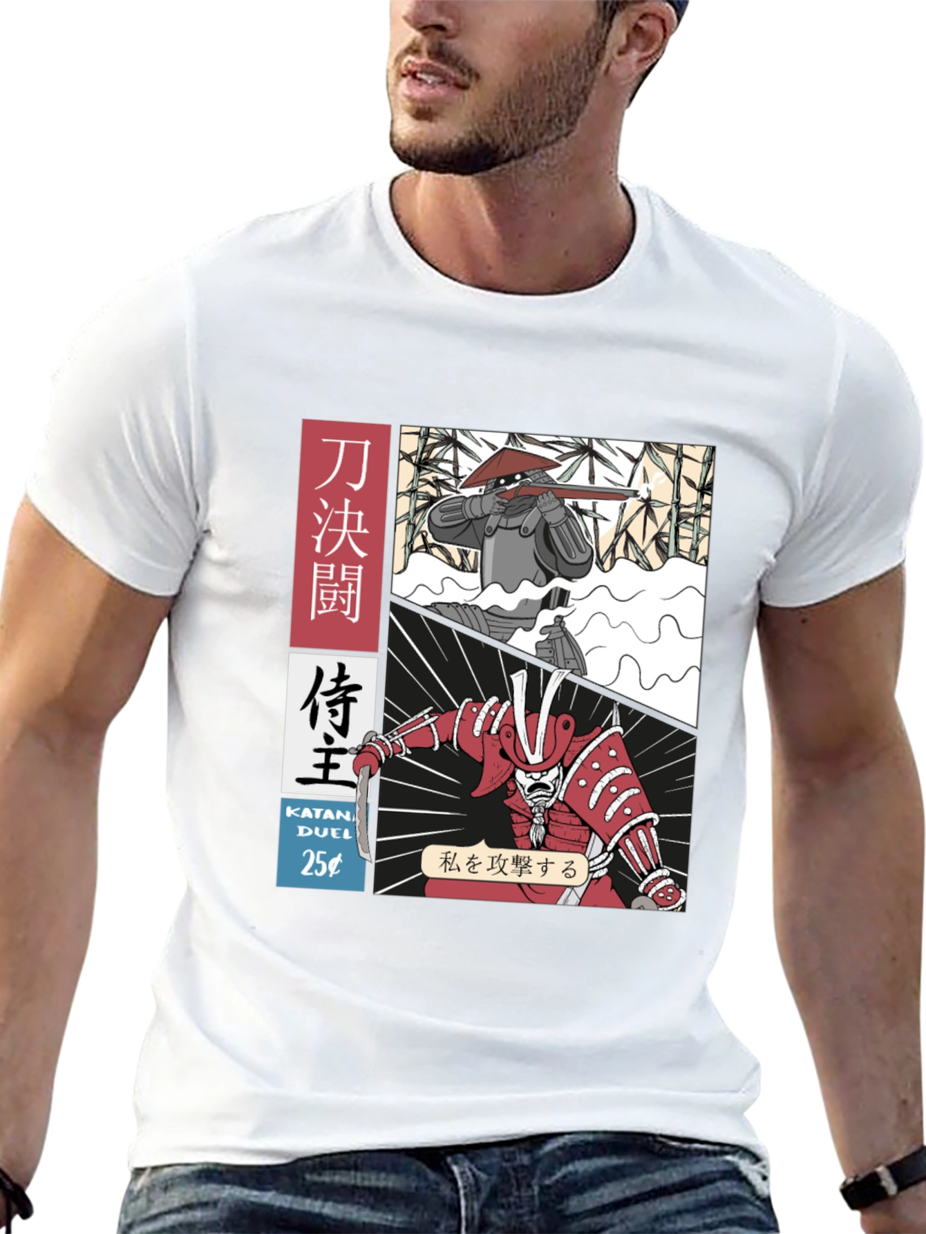 Black Samurai Duel Graphic Tee - Black view 13
